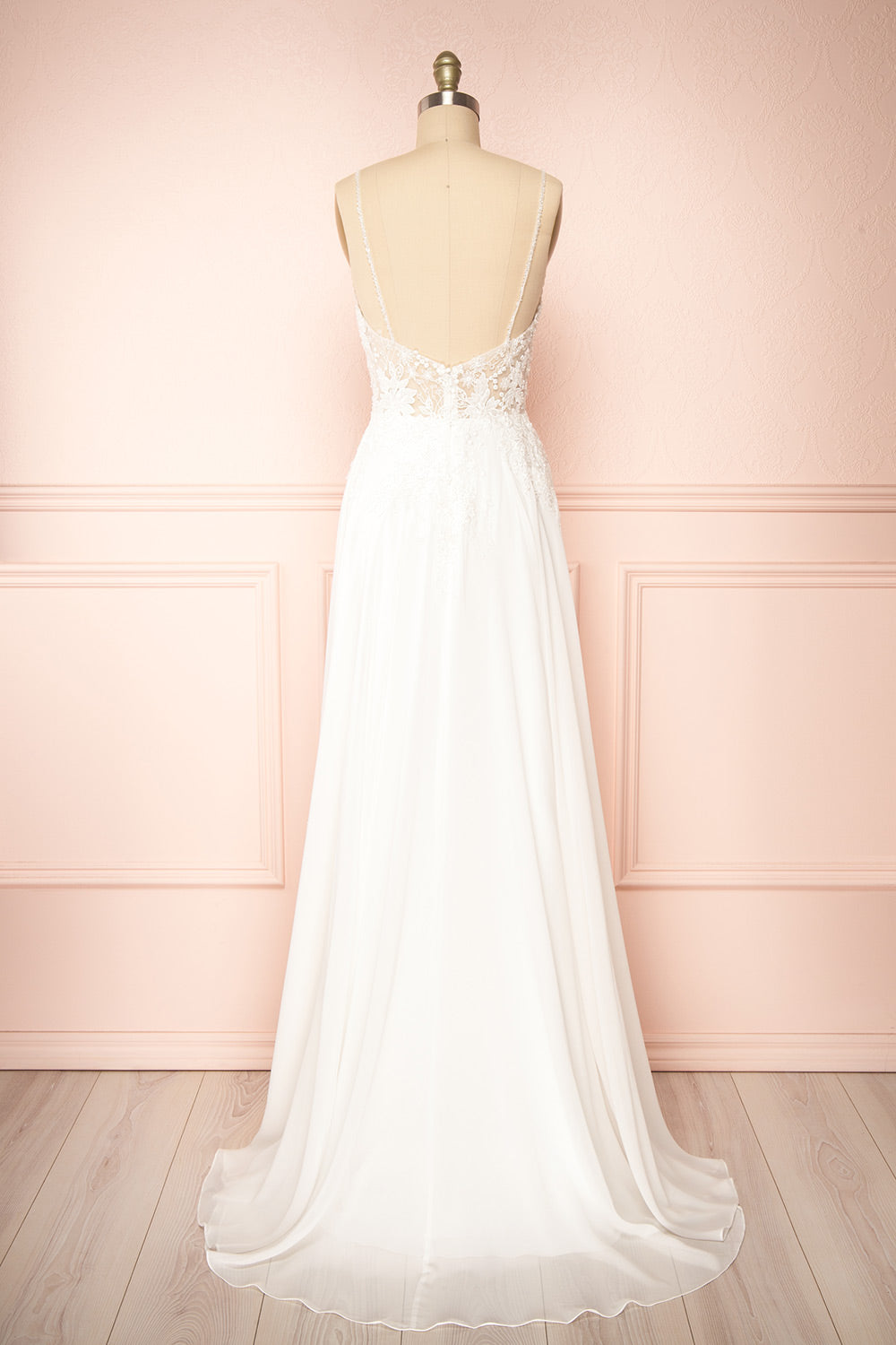Arsinoe | White Plunging Neckline Wedding Gown