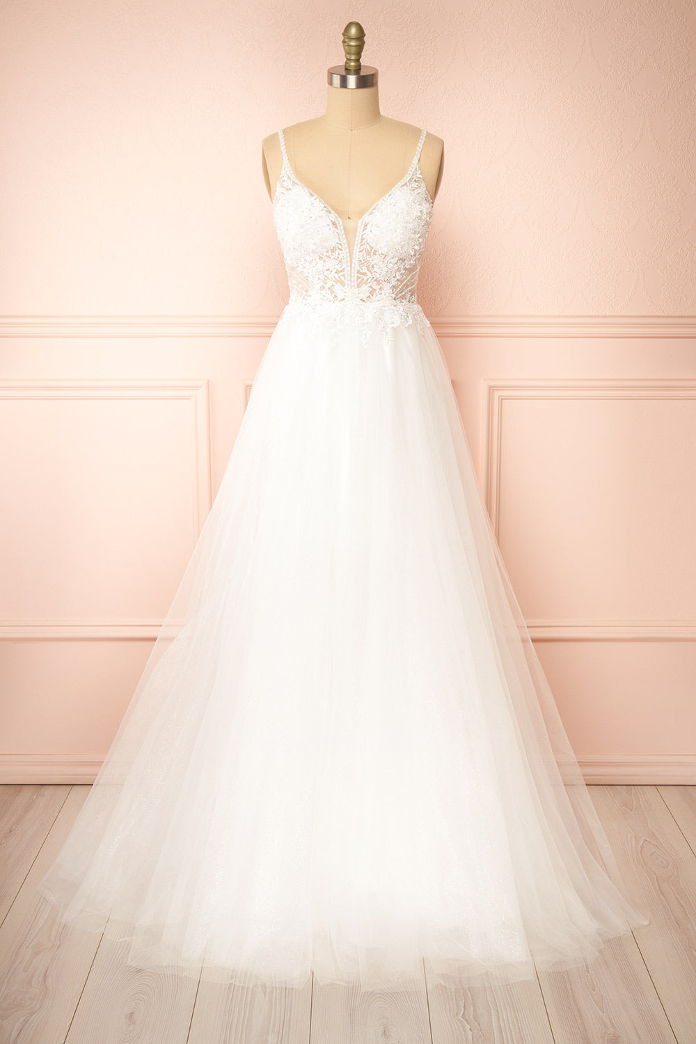 Astranova | Layered Tulle Wedding Gown with Lace