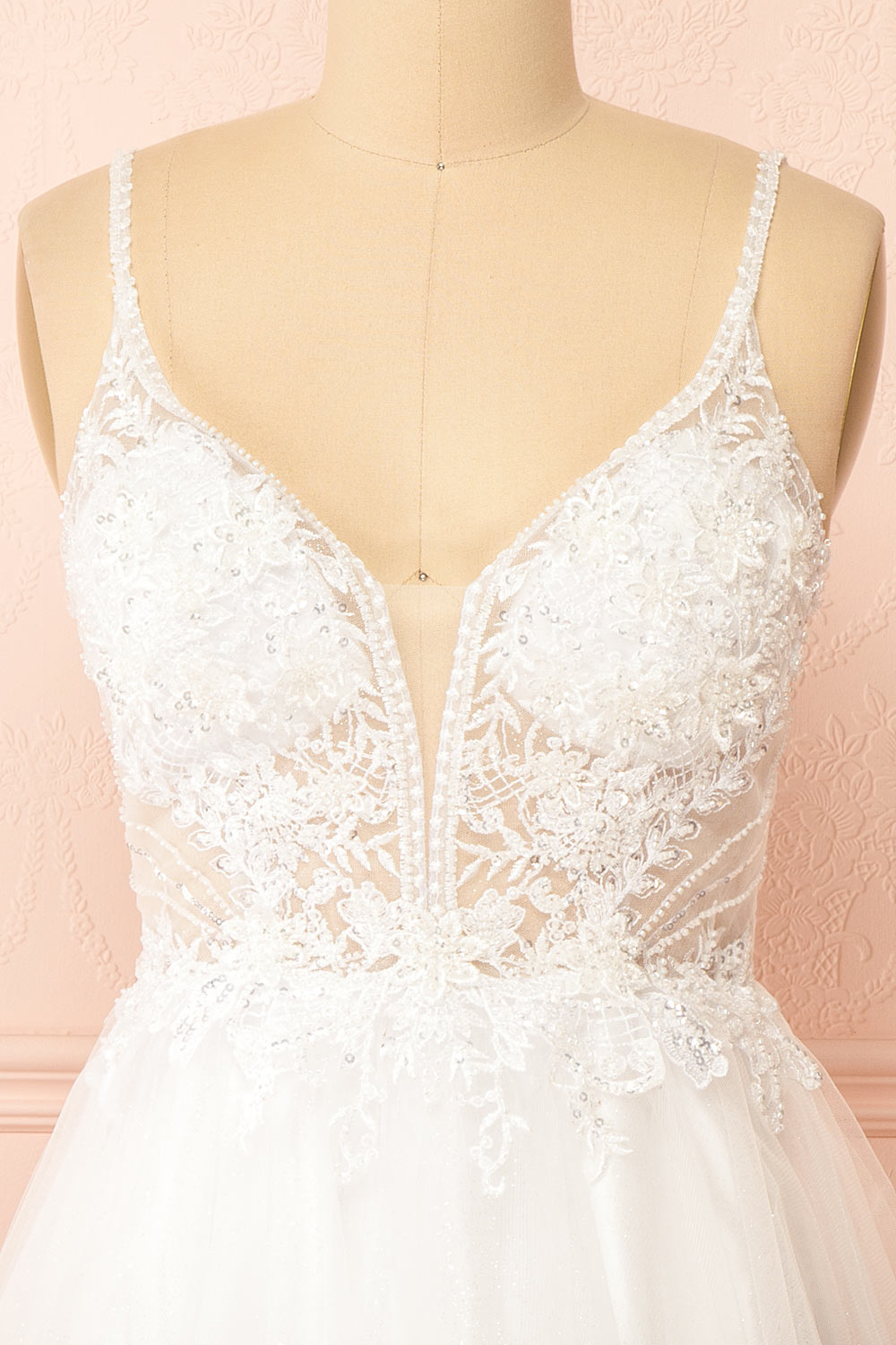 Astranova | Layered Tulle Wedding Gown with Lace
