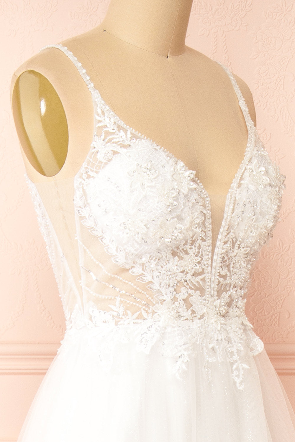 Astranova | Layered Tulle Wedding Gown with Lace