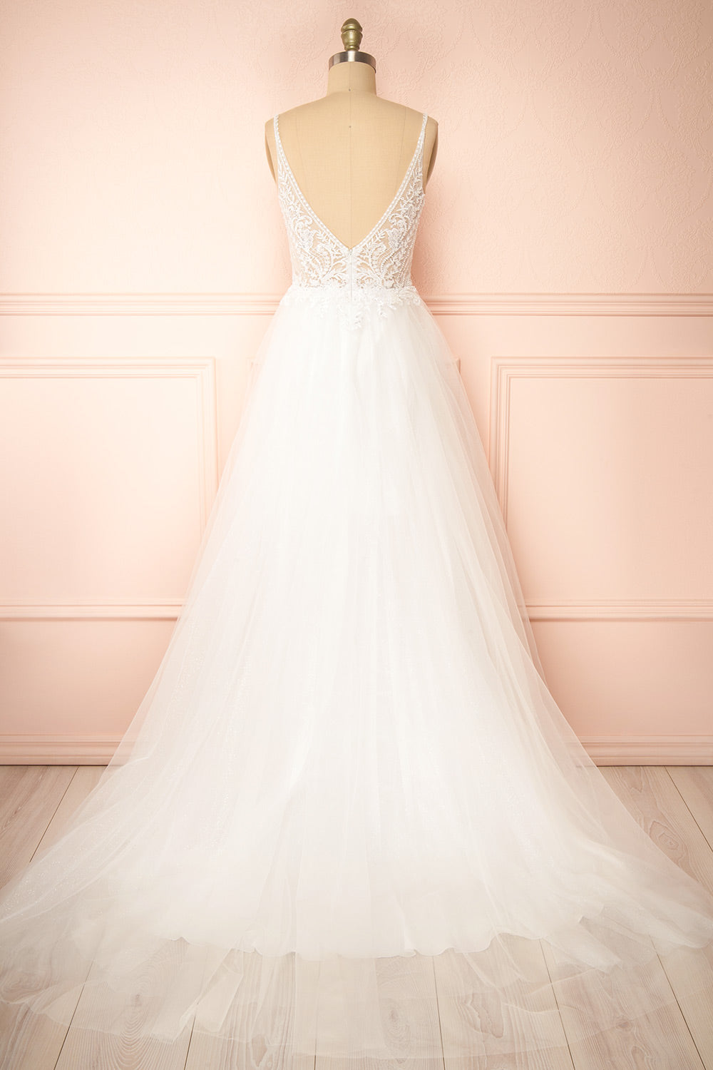 Astranova | Layered Tulle Wedding Gown with Lace