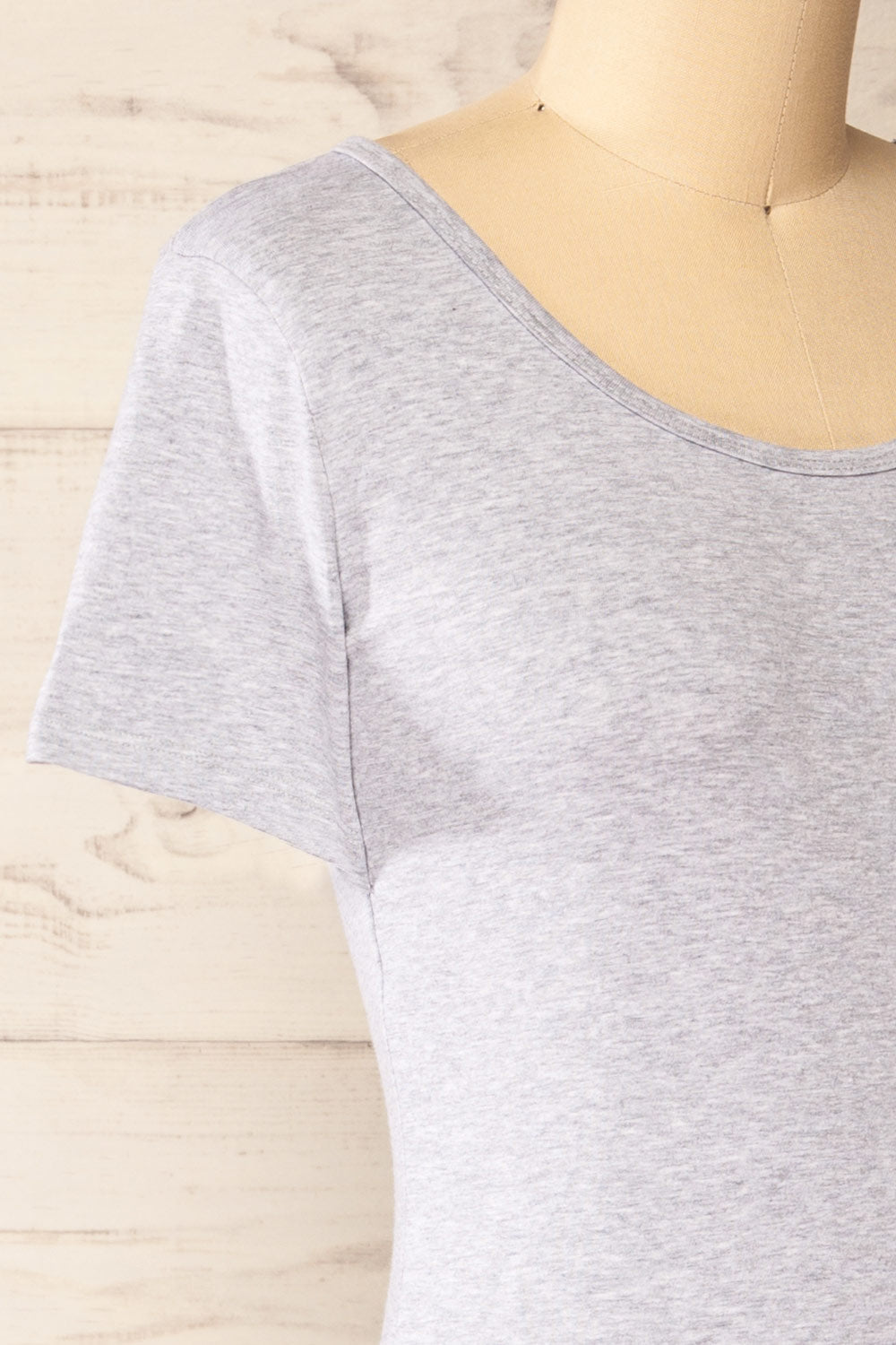 Athens Grey | Short Sleeve Fitted Midi Dress