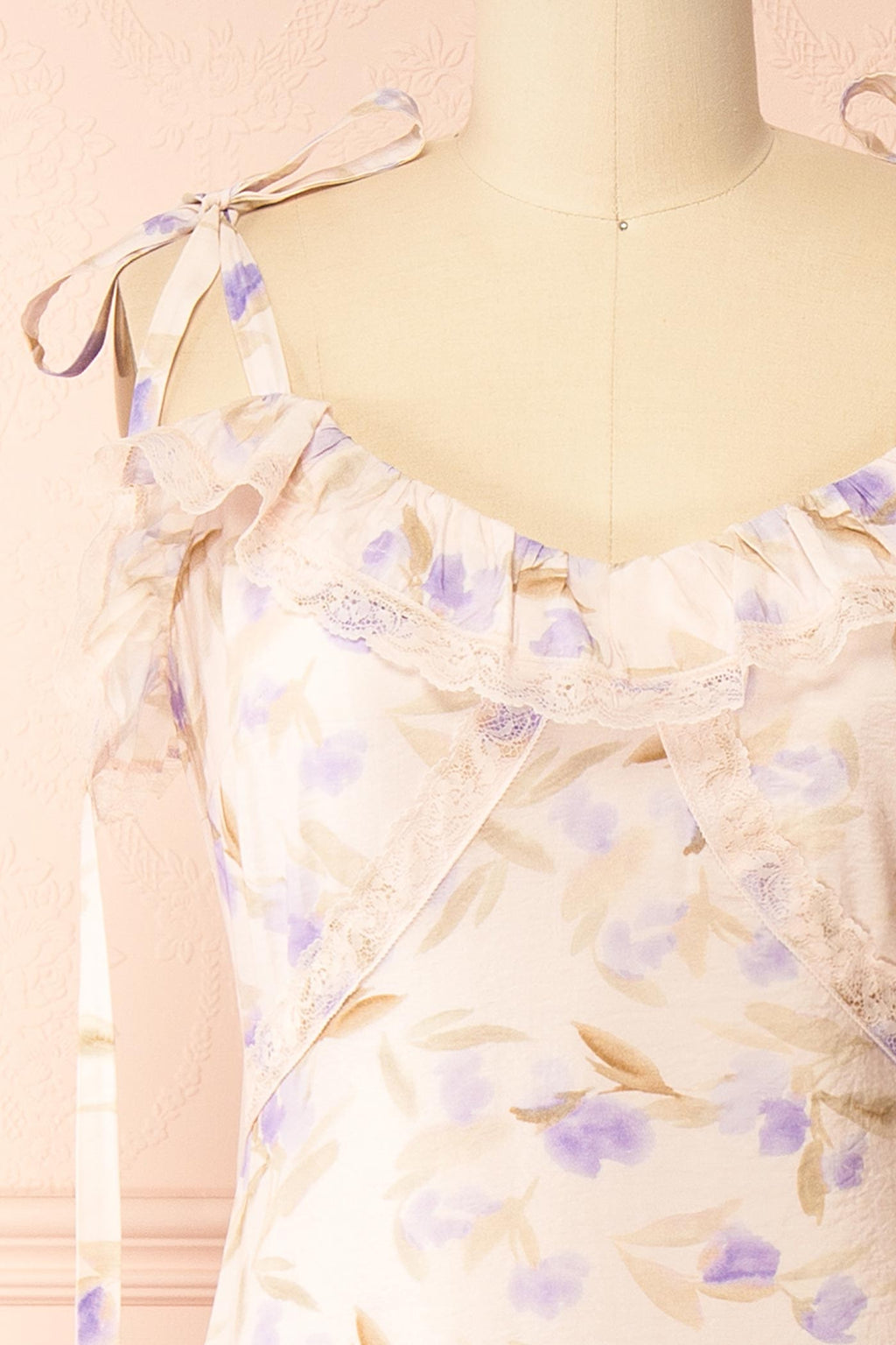 Avens | Blush Floral Maxi Dress with Ruffles