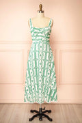 Averil | Midi Dress with Geometric Embroidery