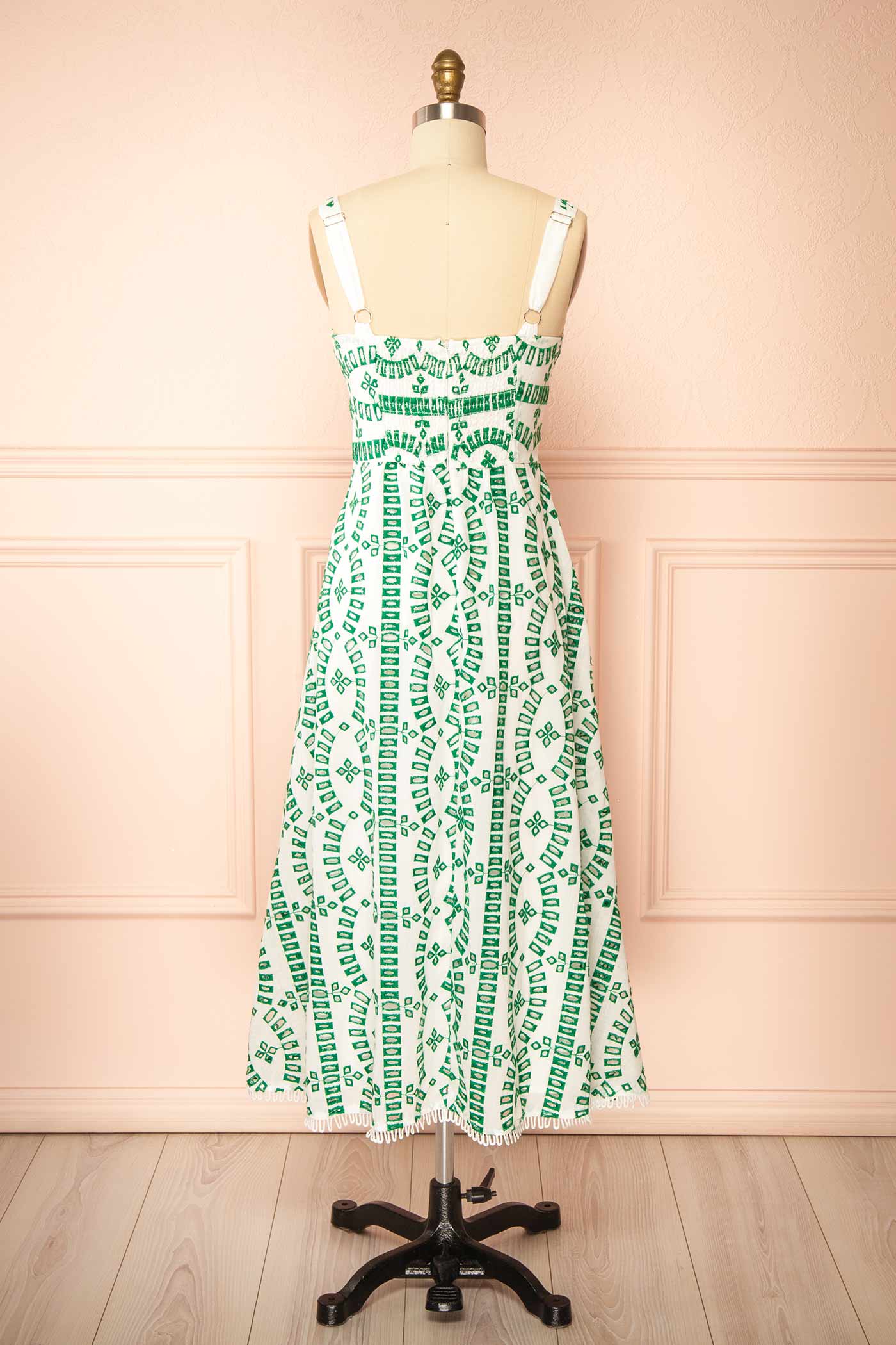 Averil | Midi Dress with Geometric Embroidery
