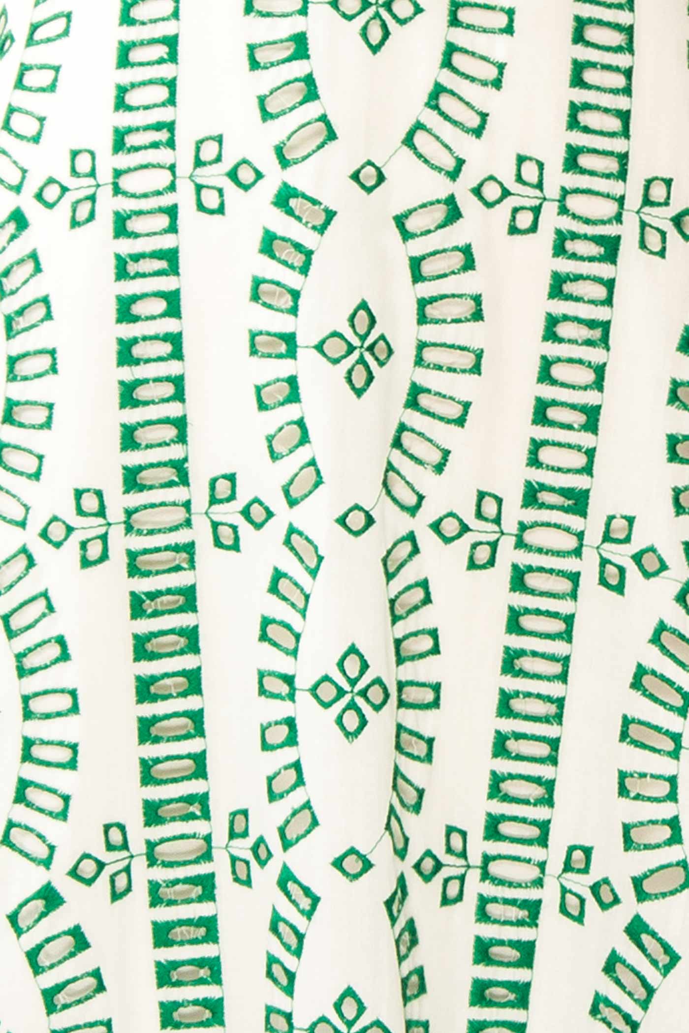 Averil | Midi Dress with Geometric Embroidery