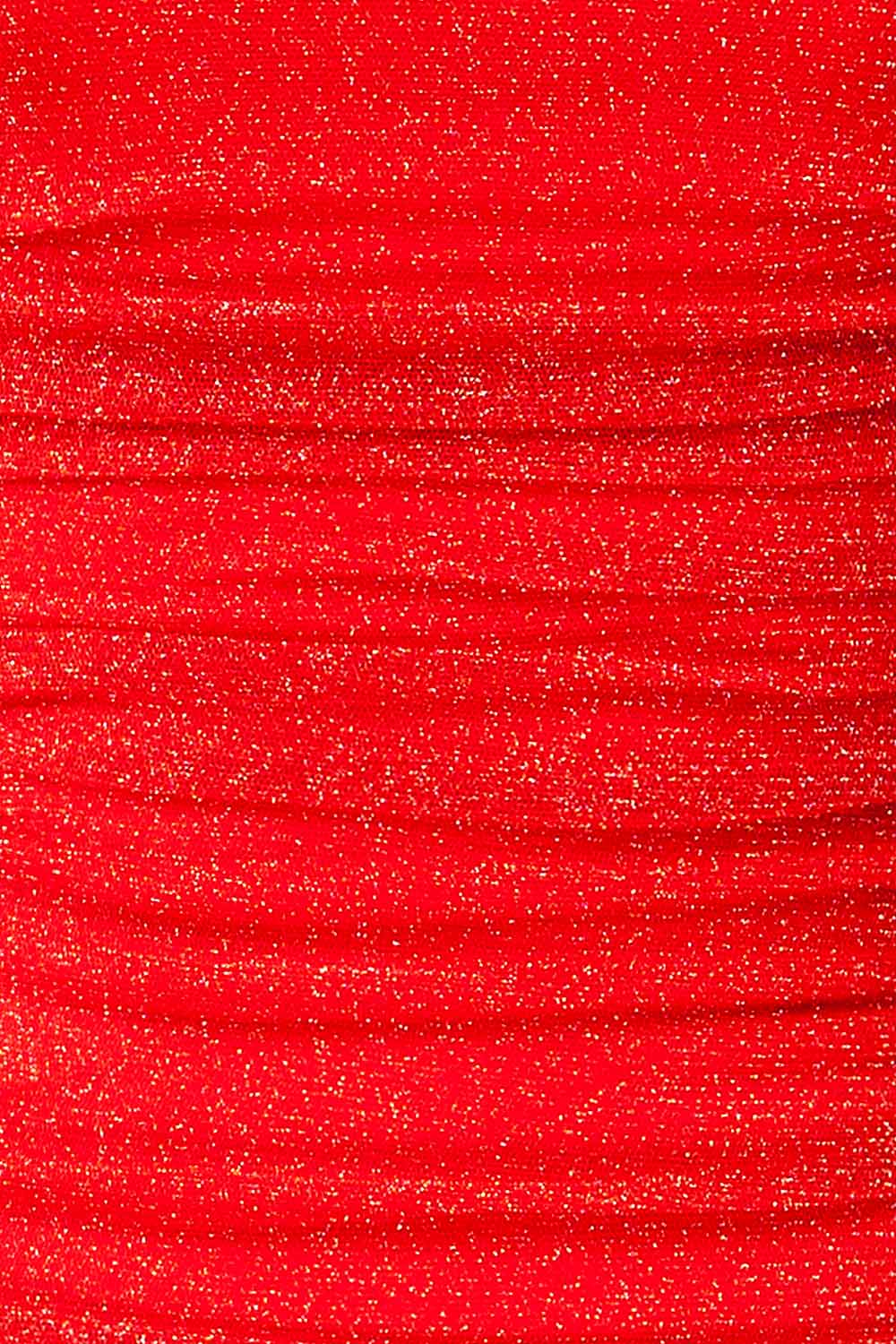 Baku Red | Fitted Ruched Sparkly Midi Dress