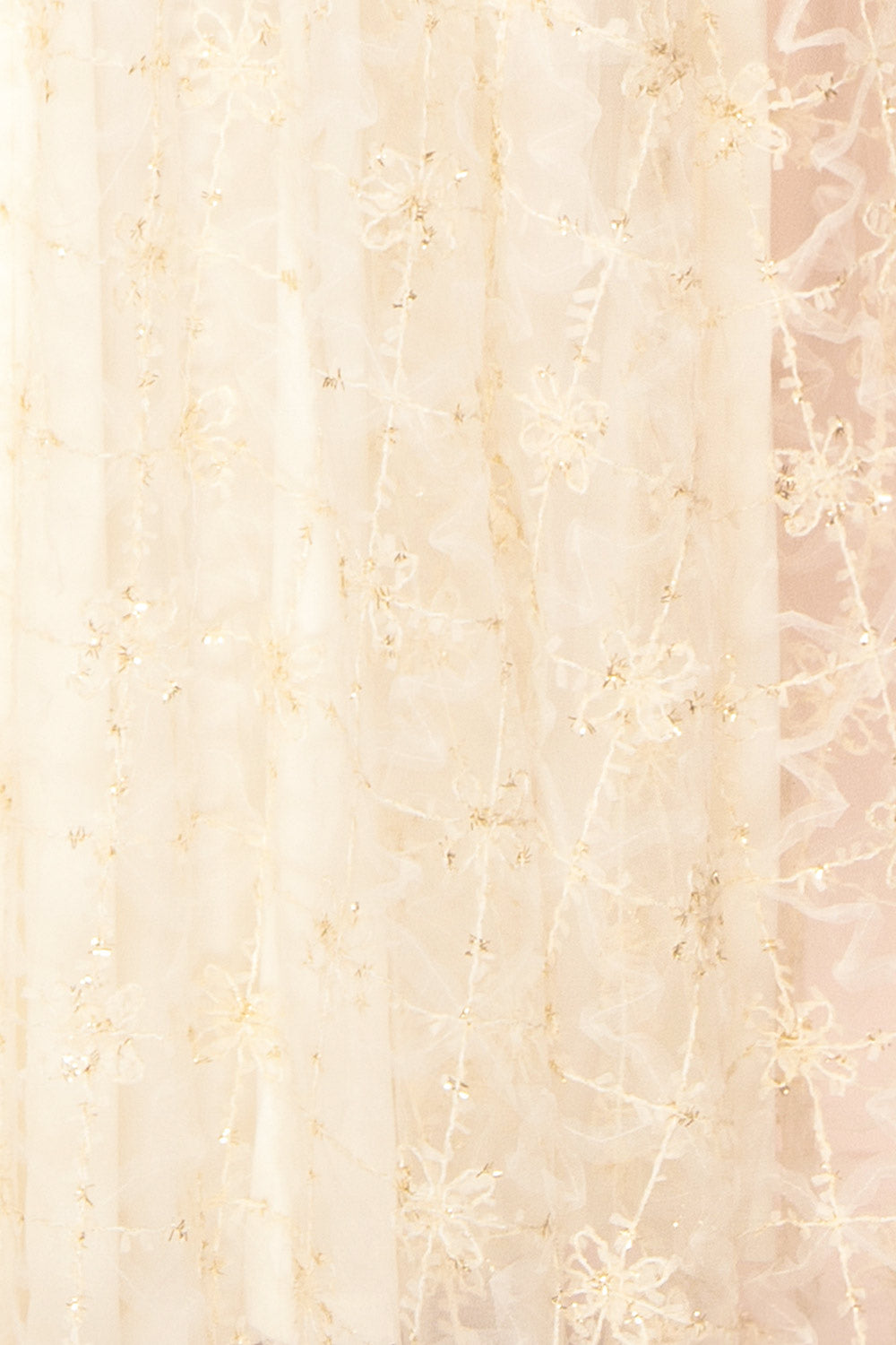 Bambina | Empire Waist Short Sleeve Maxi Dress with Embroidered Tulle