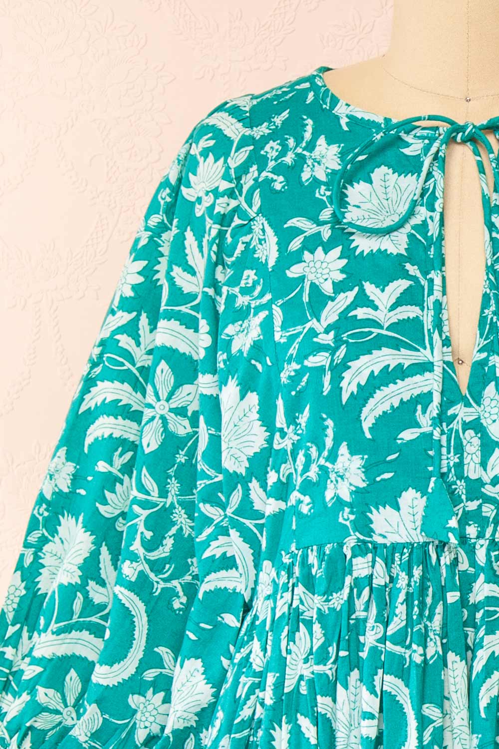 Bellami | Loose Midi Turquoise Floral Dress