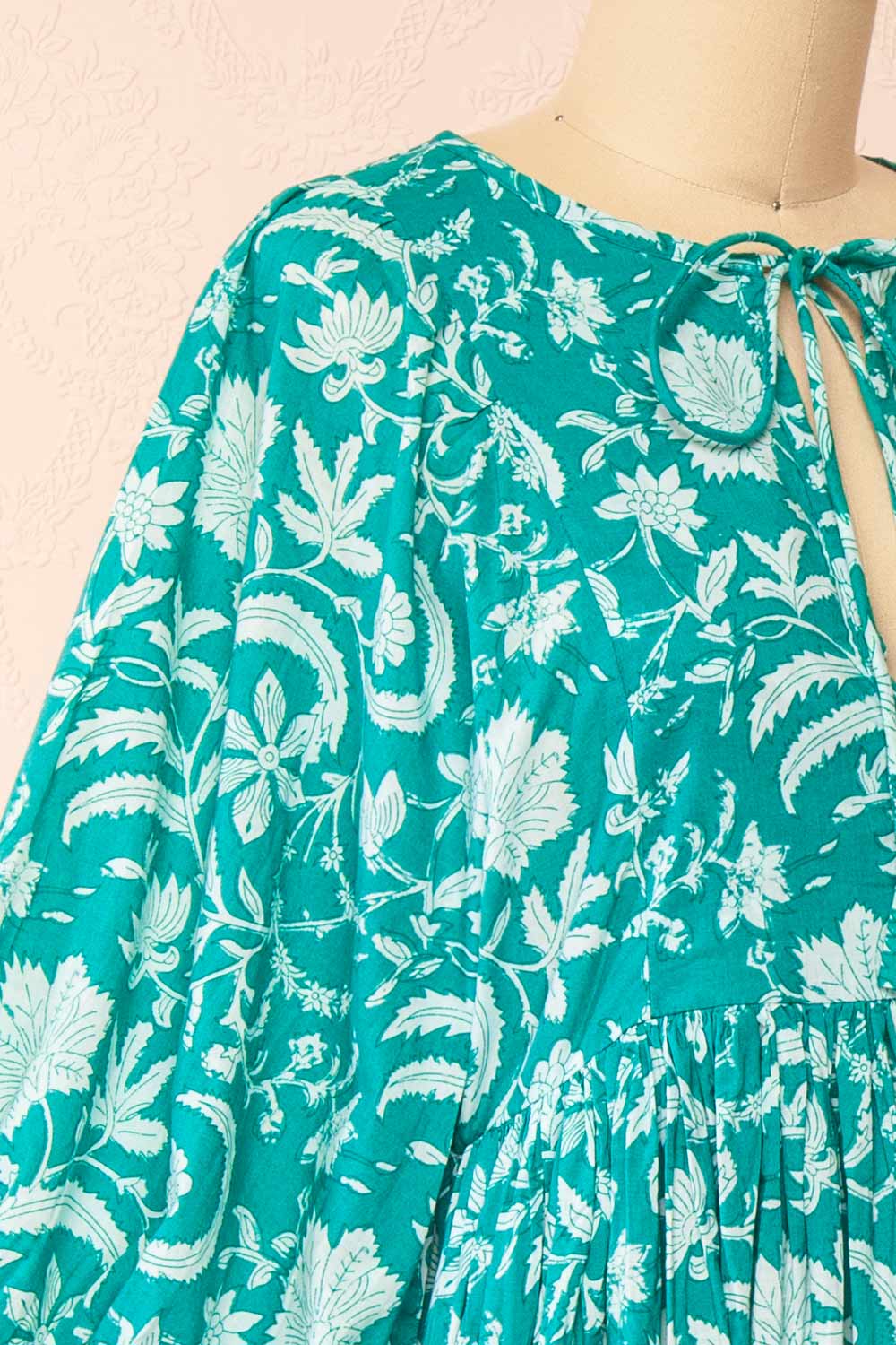 Bellami | Loose Midi Turquoise Floral Dress