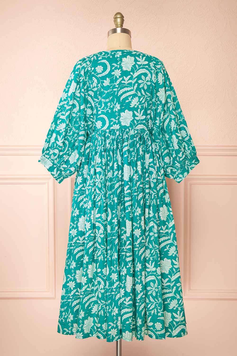 Bellami | Loose Midi Turquoise Floral Dress