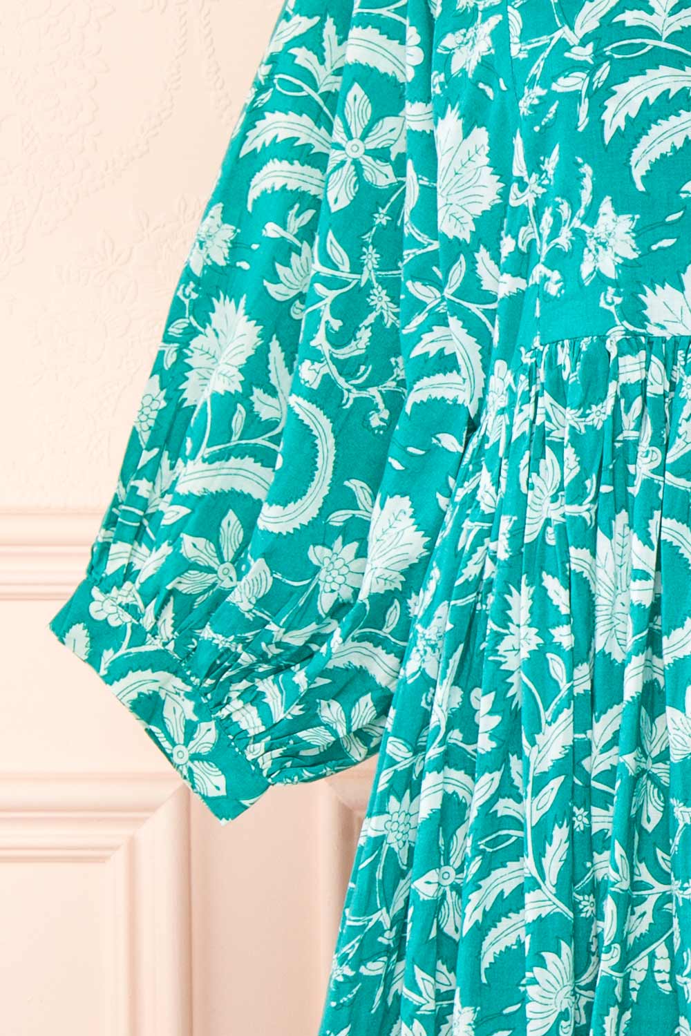 Bellami | Loose Midi Turquoise Floral Dress