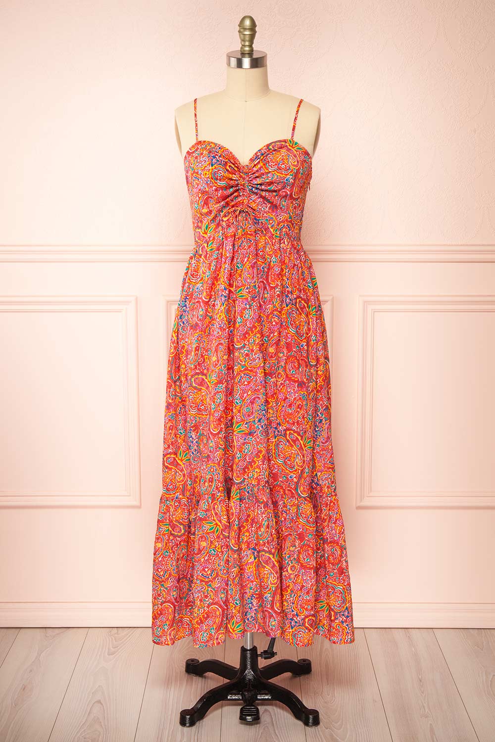 Bentley | Midi Dress w/ Colourful Paisley Print
