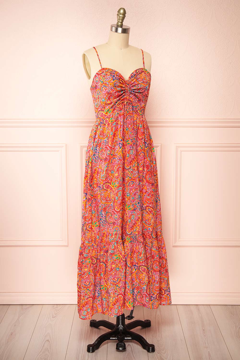Bentley | Midi Dress w/ Colourful Paisley Print