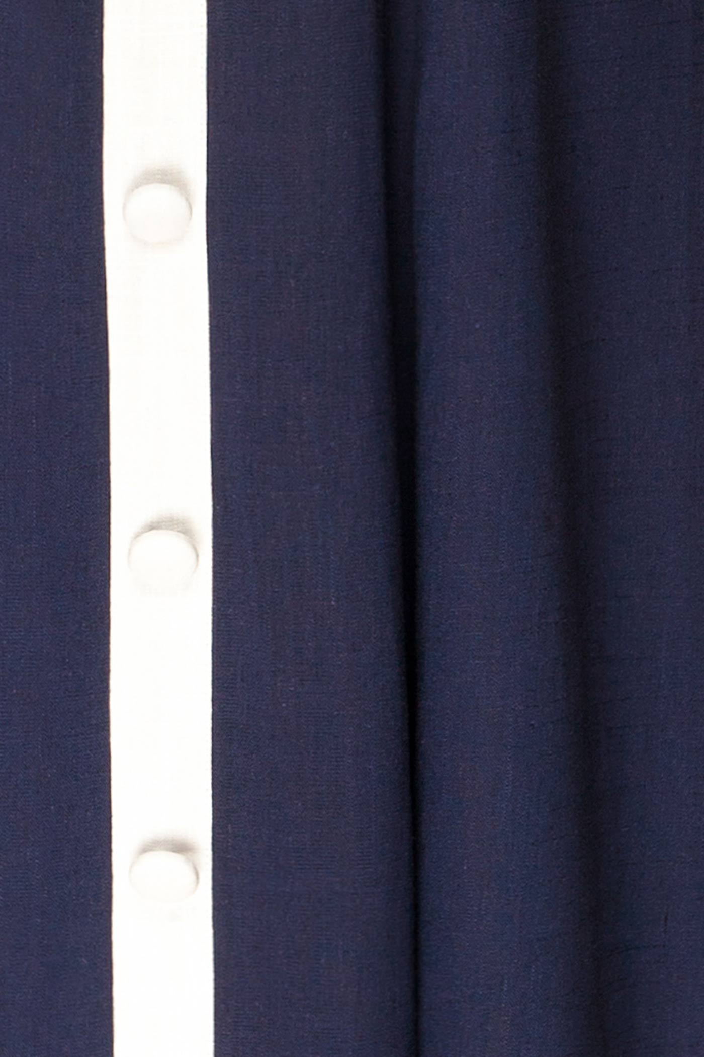 Biella | Navy Midi Dress with Contrast Trim