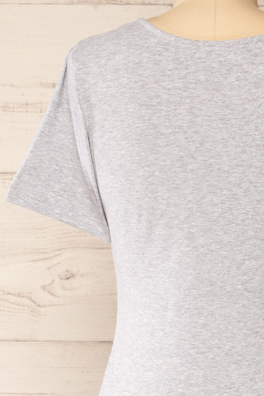 Bogota Grey | Short Sleeve Midi Dress w/ Square Neckline