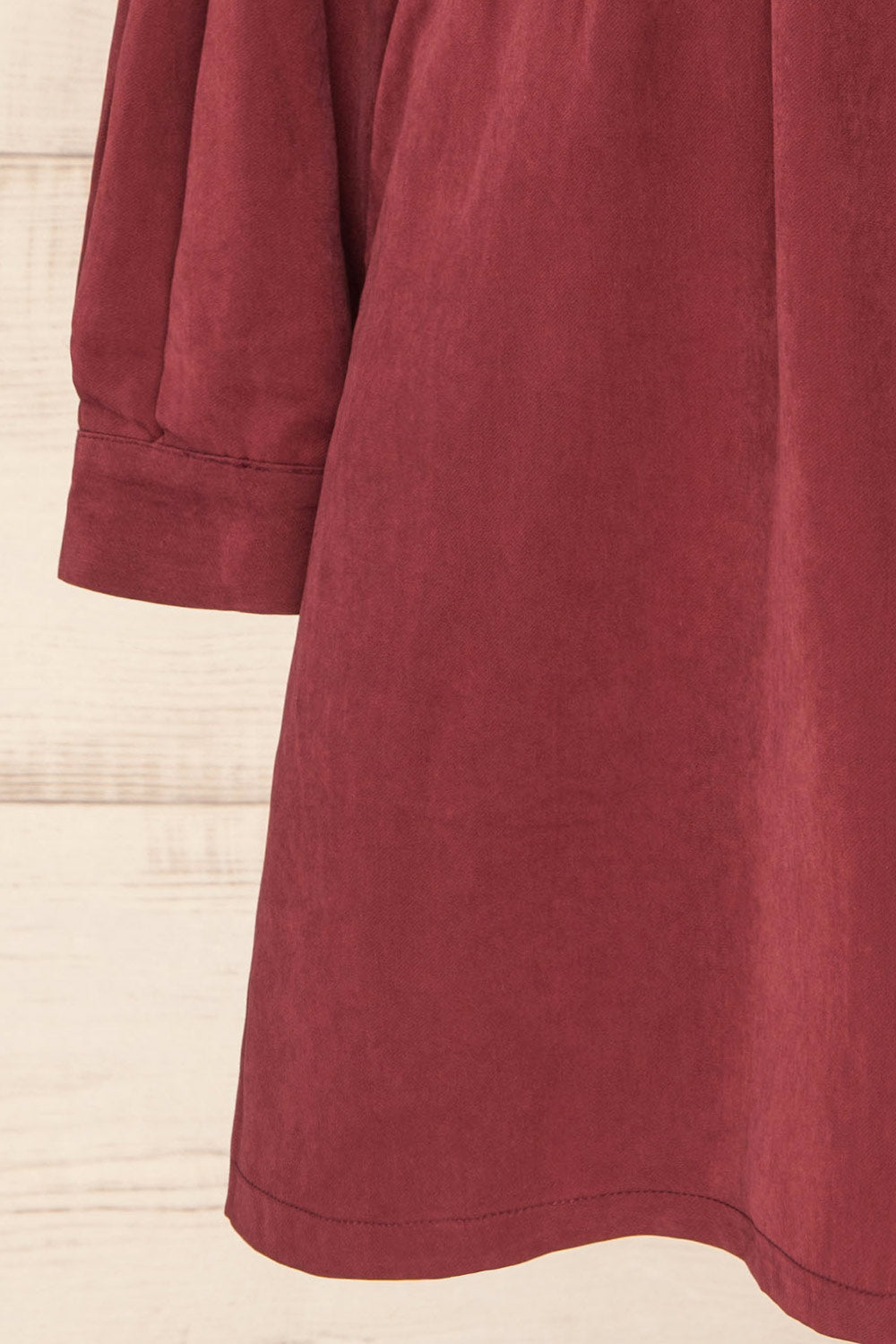 Bohrin Burgundy | Long-Sleeved Short Dress