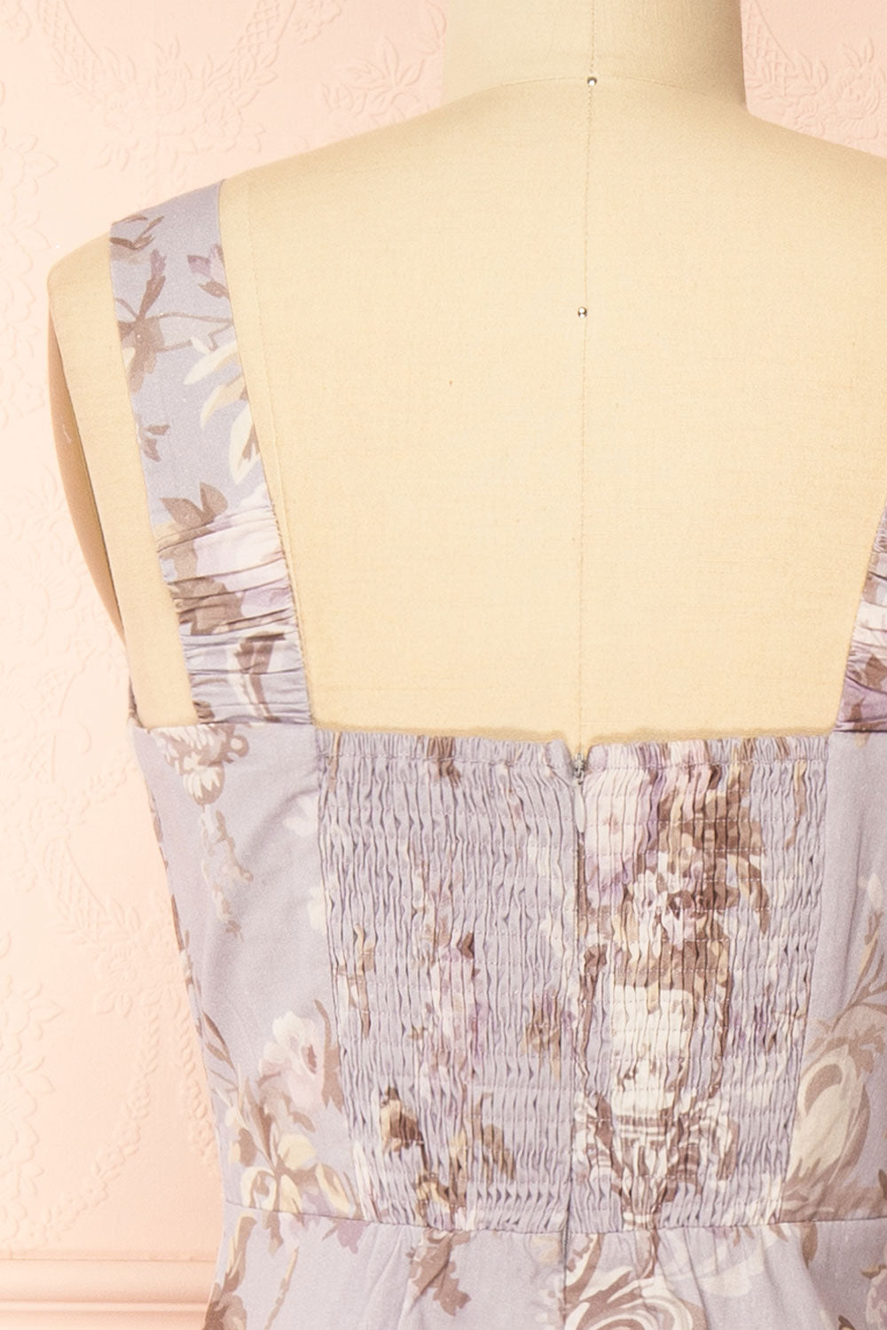 Bronwyn | Straight Lavender Midi Dress with Squared Neckline