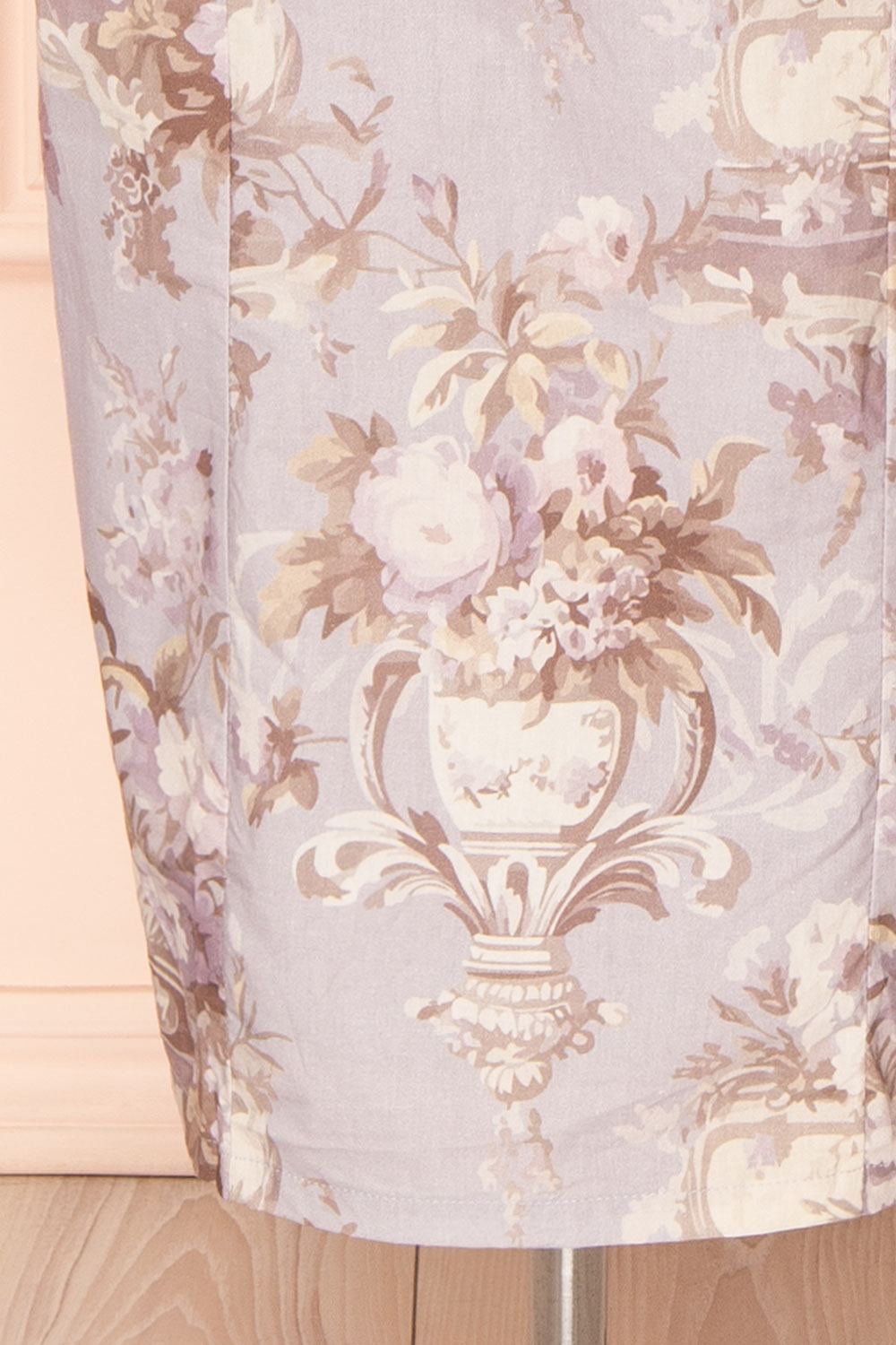 Bronwyn | Straight Lavender Midi Dress with Squared Neckline