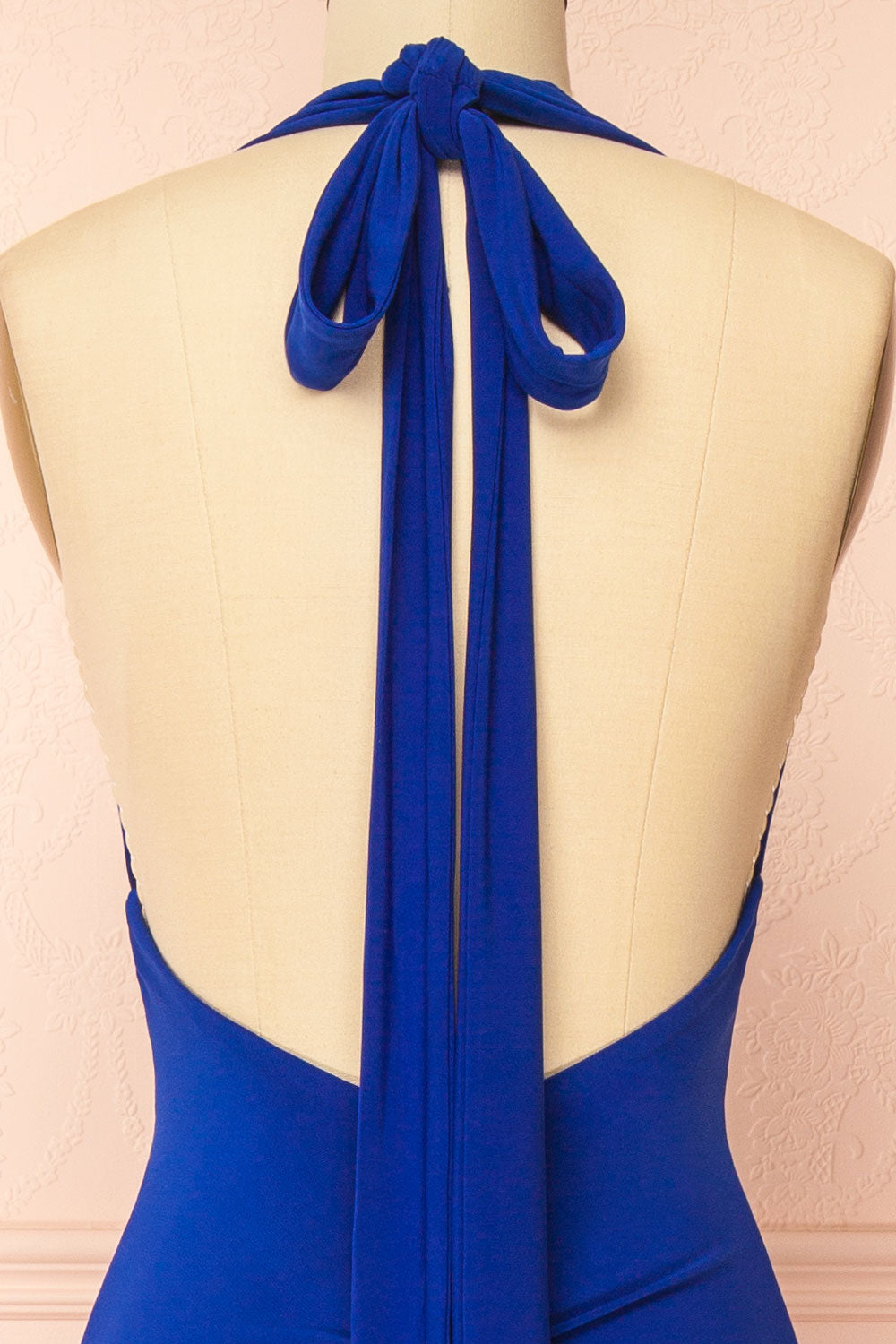 Caiden Blue | Halter V Neck Open Back Mermaid Dress