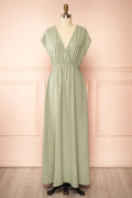 Cambrie | Sage Maxi Dress with V-Neck