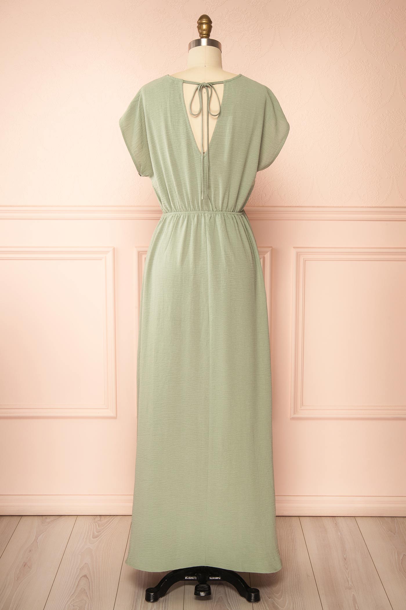 Cambrie | Sage Maxi Dress with V-Neck