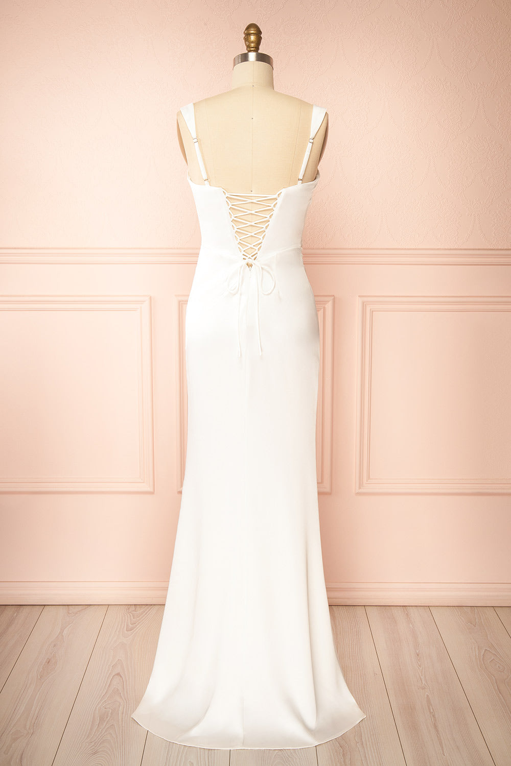 Carissa | Satin Wedding Dress with Lace-Up Back