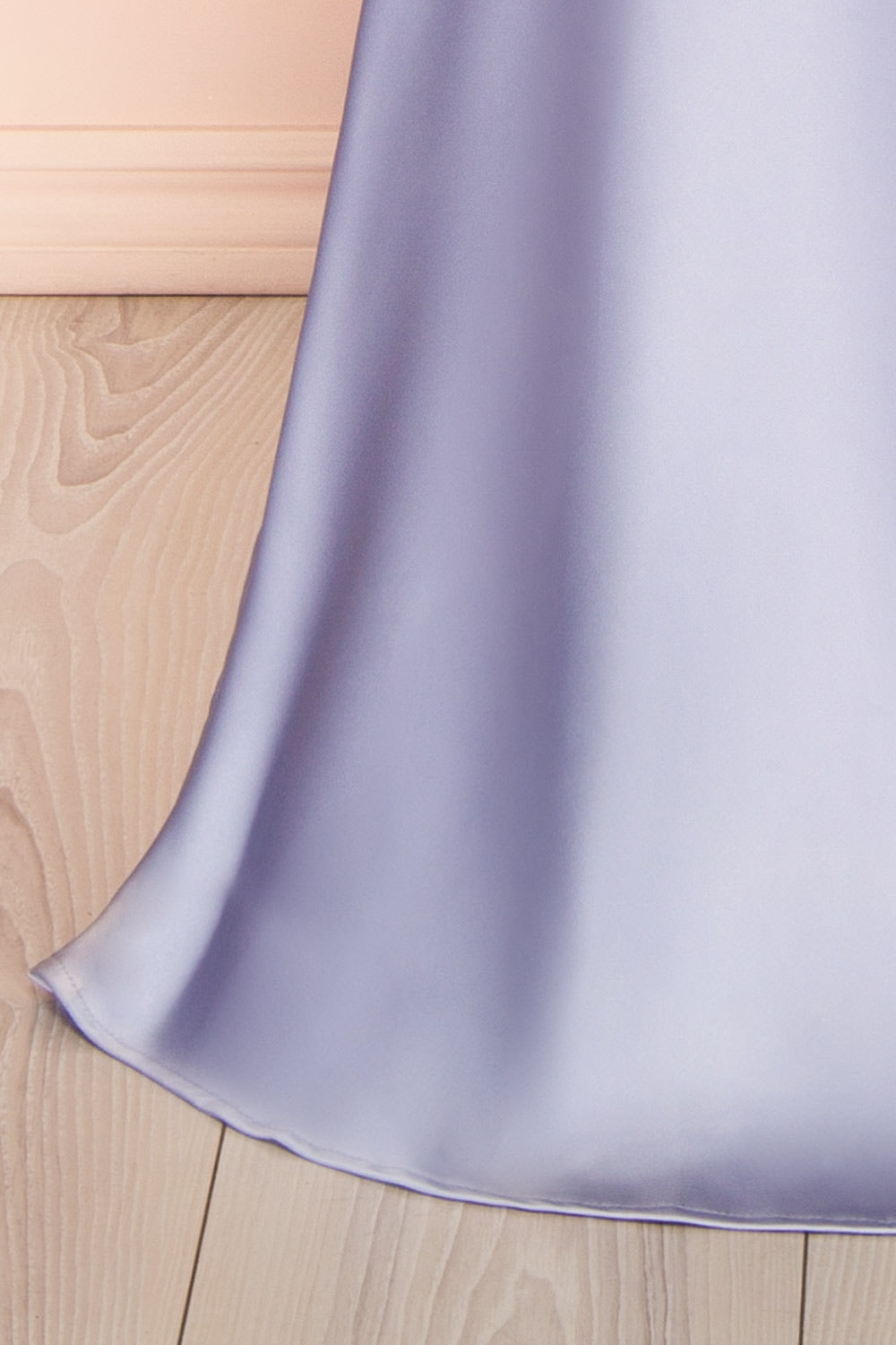Cathleen Lavender | Fitted Strapless Satin Maxi Dress