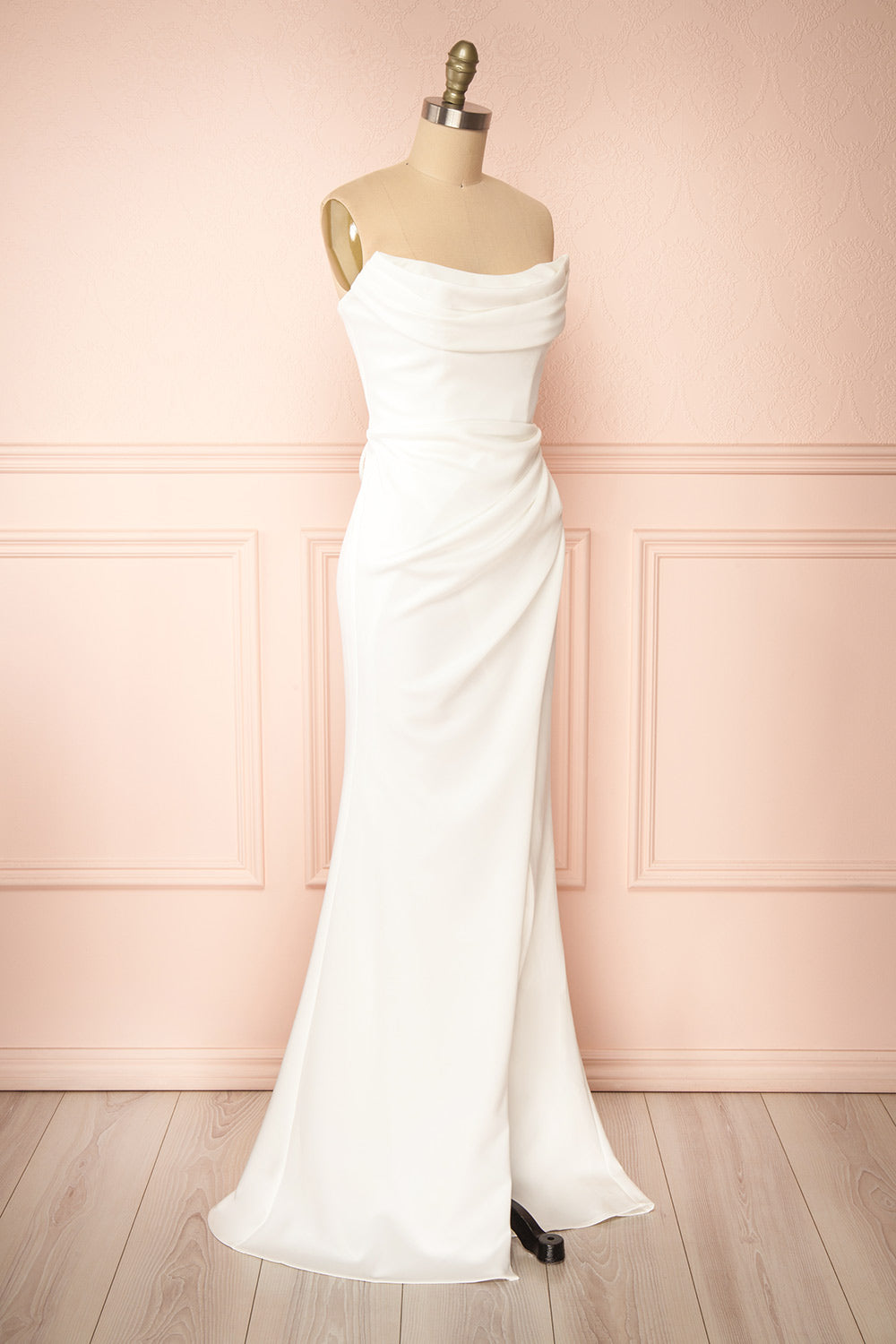 Celesta | White Strapless Wedding Gown with Removable Straps