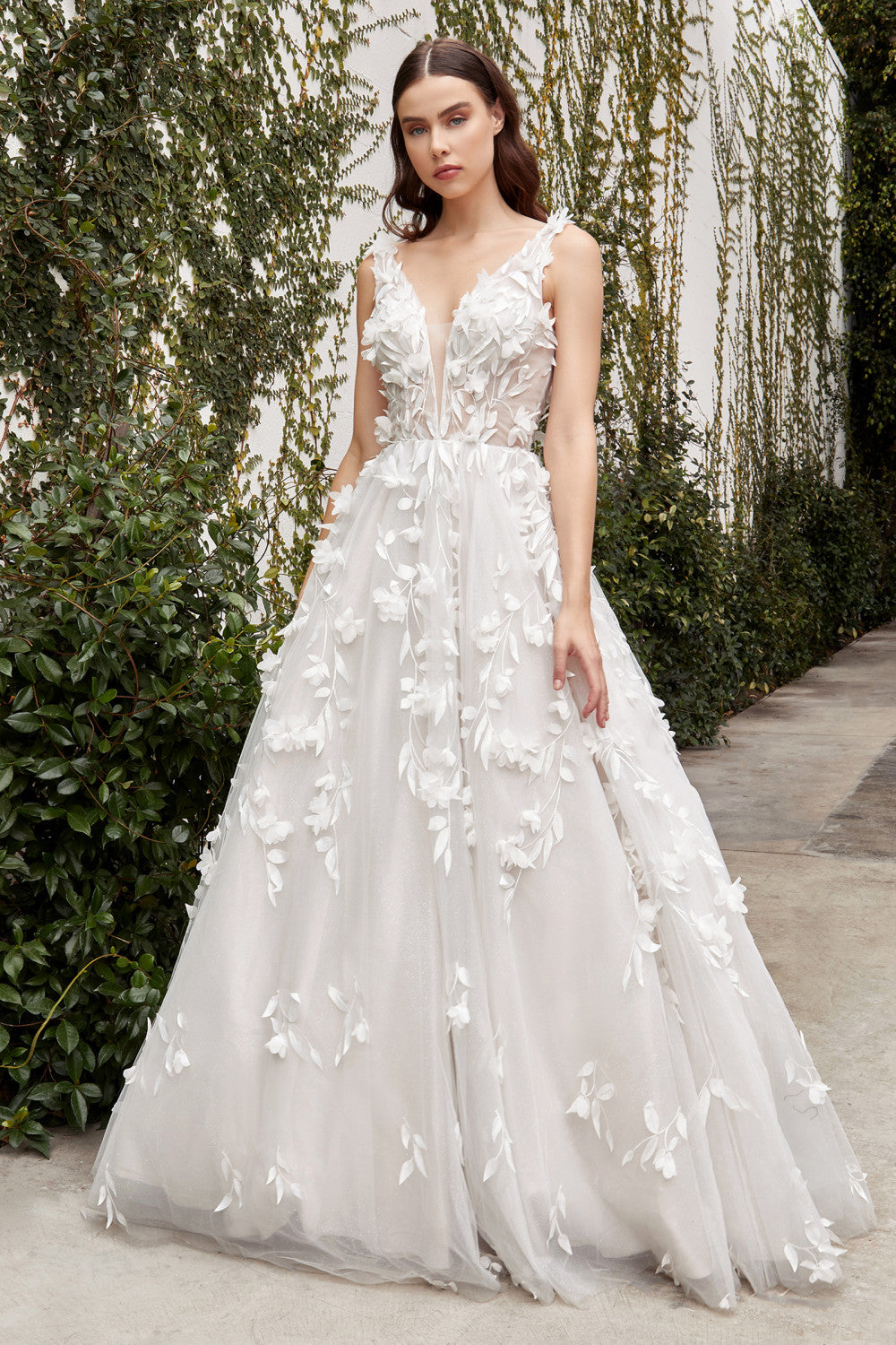 Celine | Floral Backless Wedding Gown