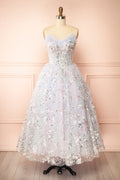 Charla | Light Blue Midi Corset Dress