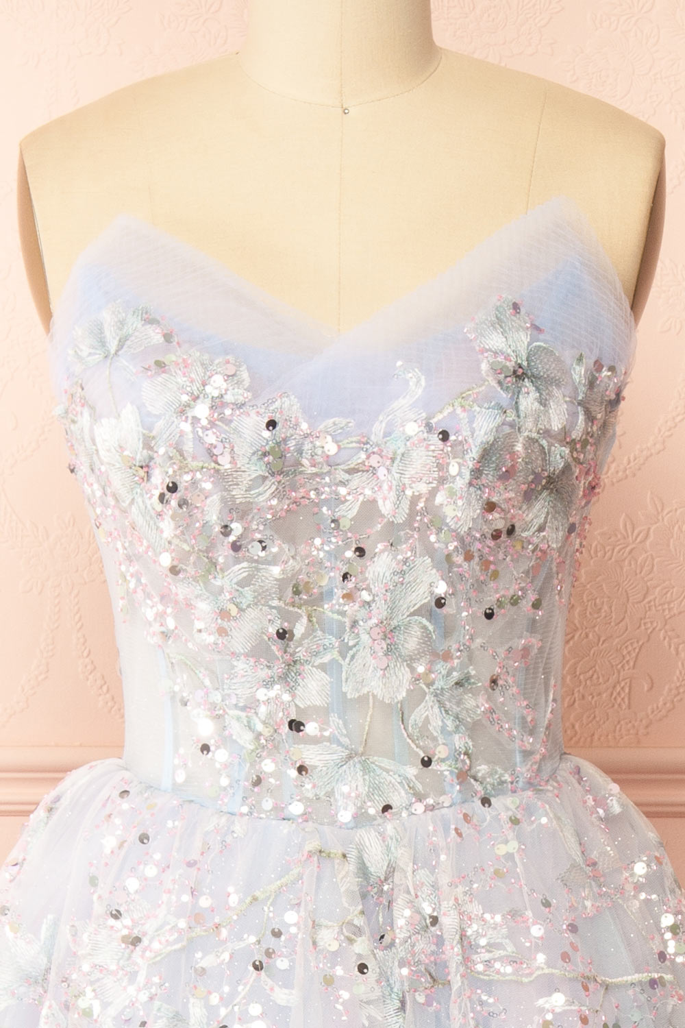 Charla | Light Blue Midi Corset Dress