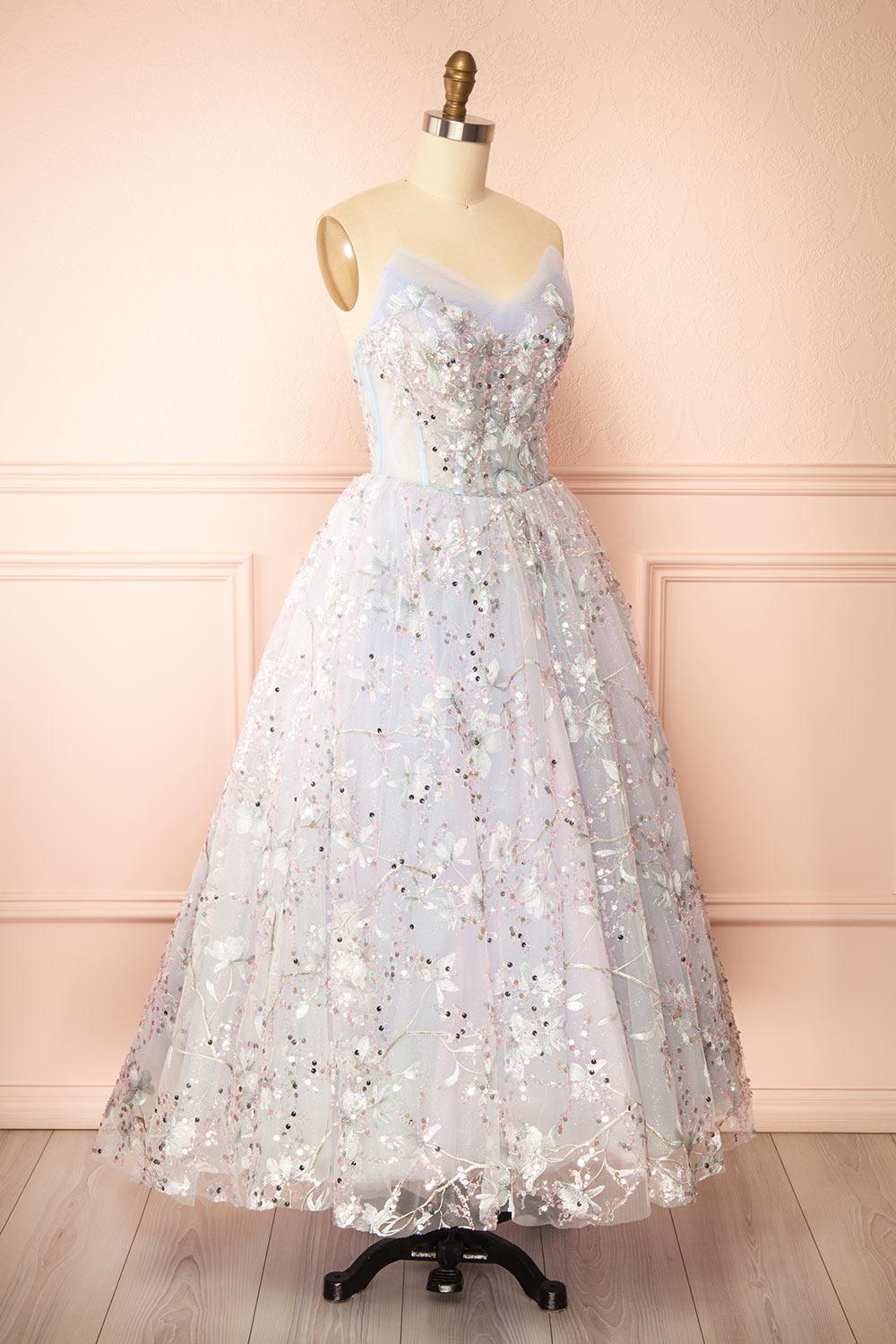 Charla | Light Blue Midi Corset Dress