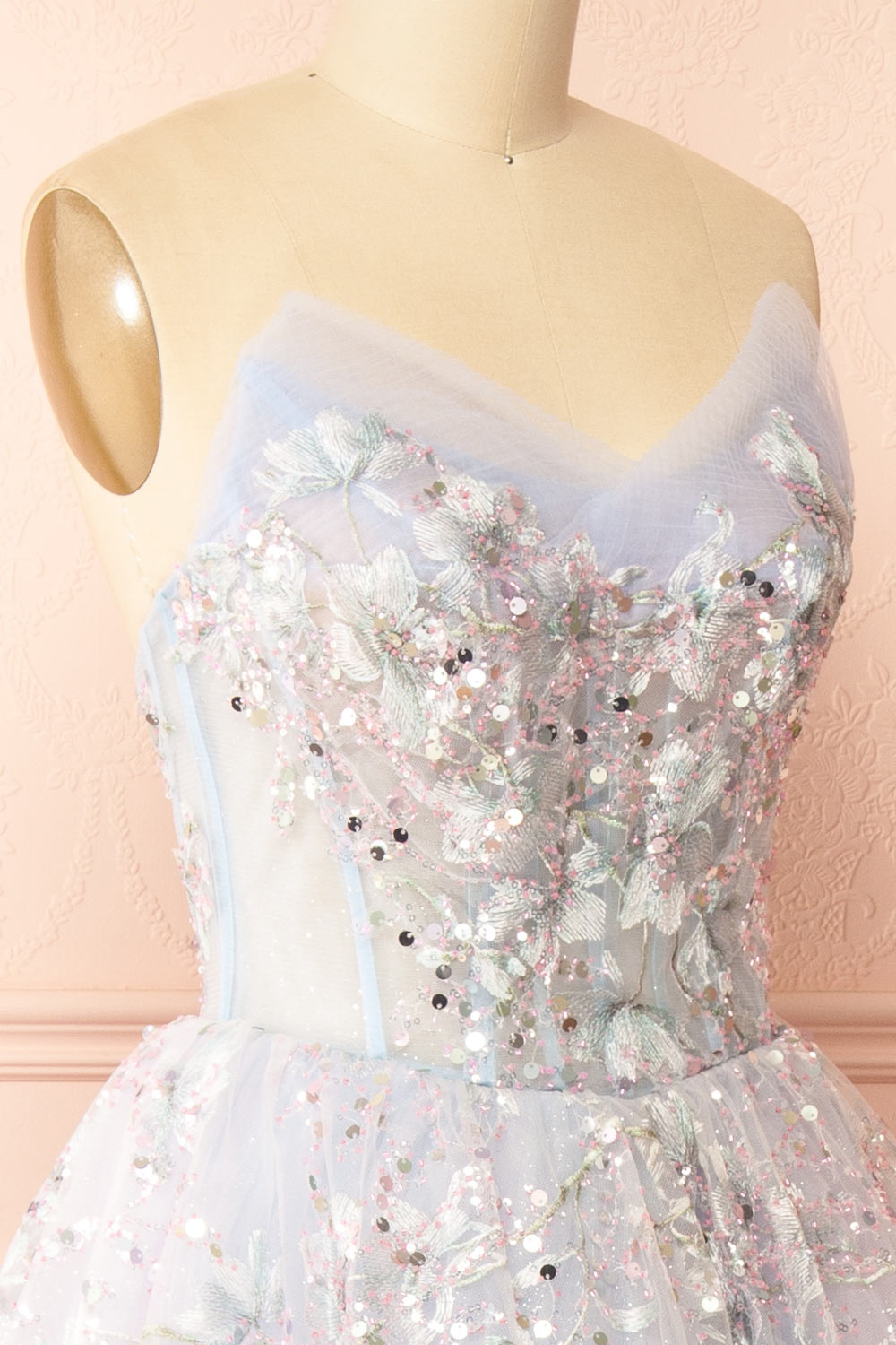Charla | Light Blue Midi Corset Dress