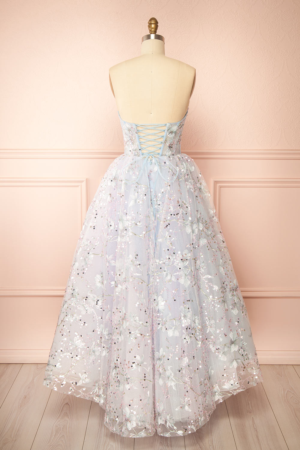Charla | Light Blue Midi Corset Dress