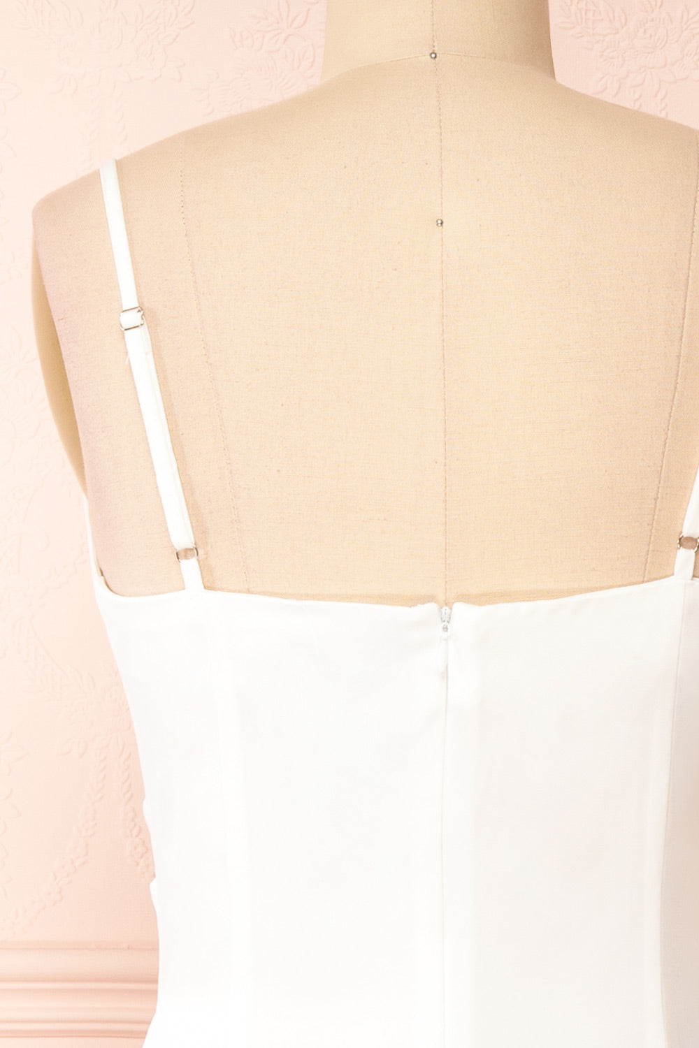Chloe Ivory | Cowl Neck Satin Midi Slip Dress