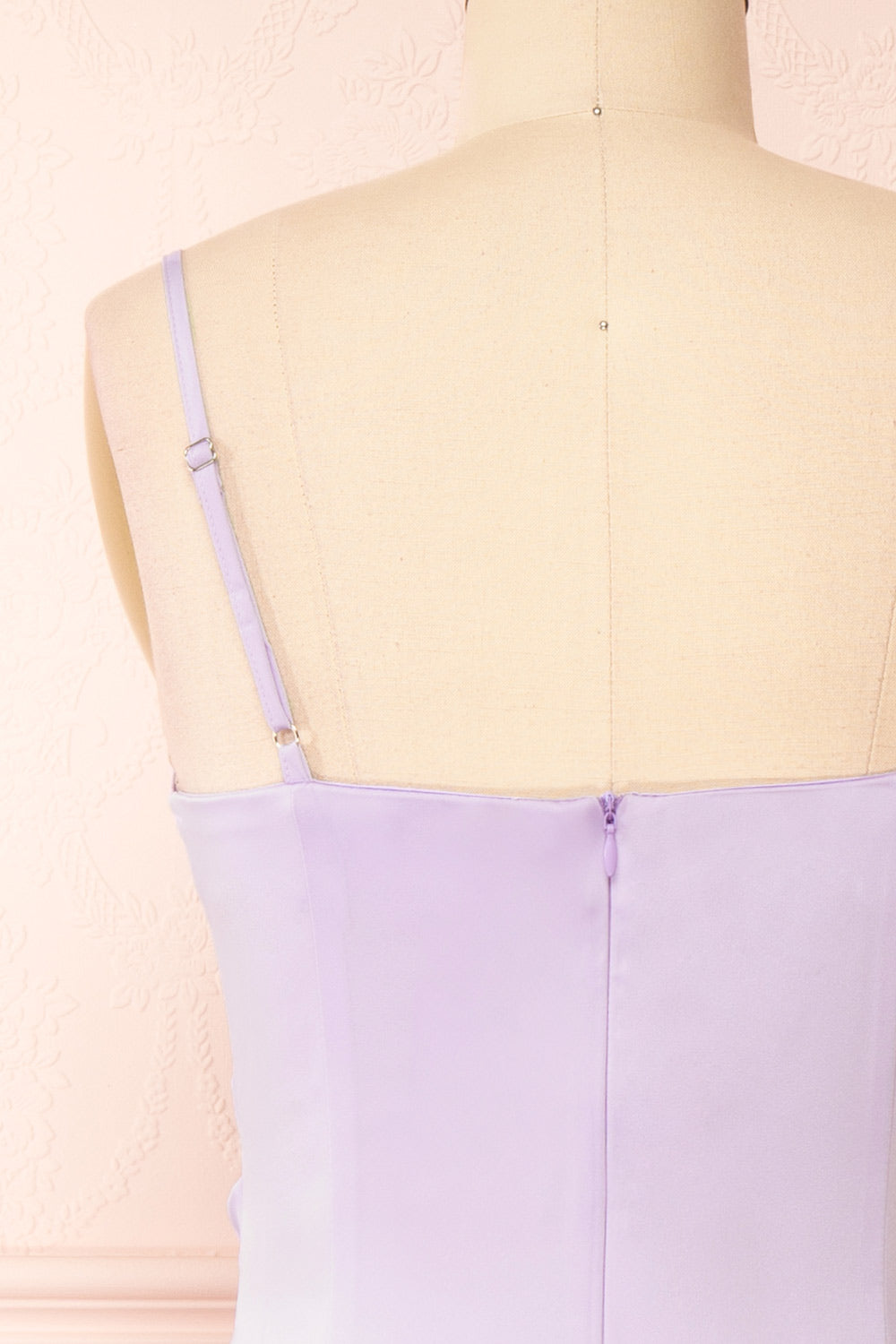Chloe Lilac | Cowl Neck Satin Midi Slip Dress