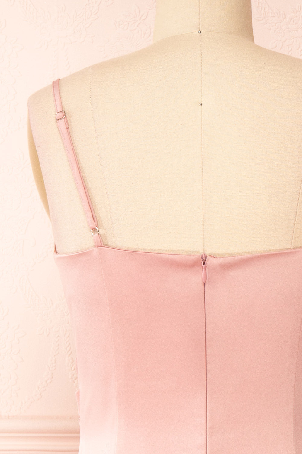Chloe Blush | Cowl Neck Satin Midi Slip Dress