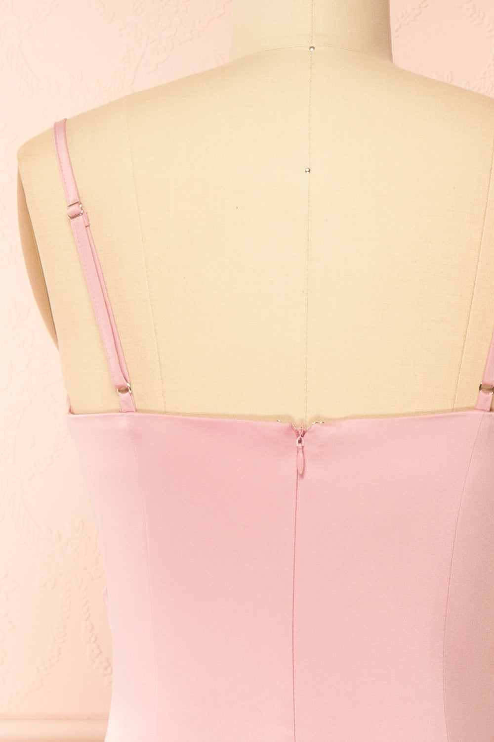 Chloe Pink | Cowl Neck Satin Midi Slip Dress