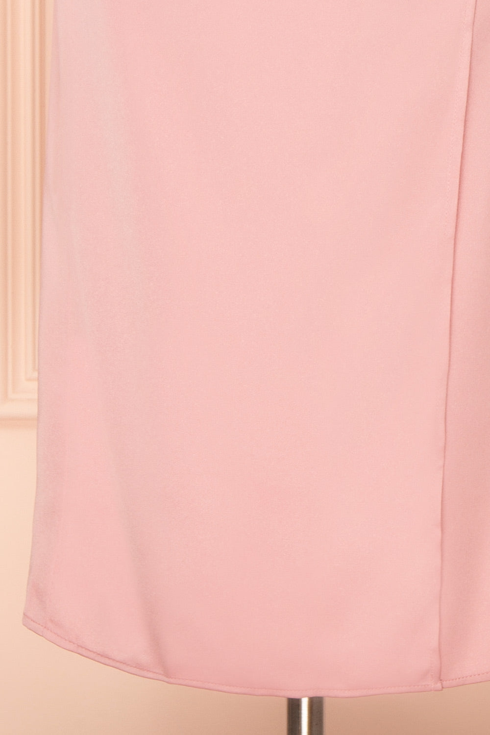 Chloe Pink | Cowl Neck Satin Midi Slip Dress