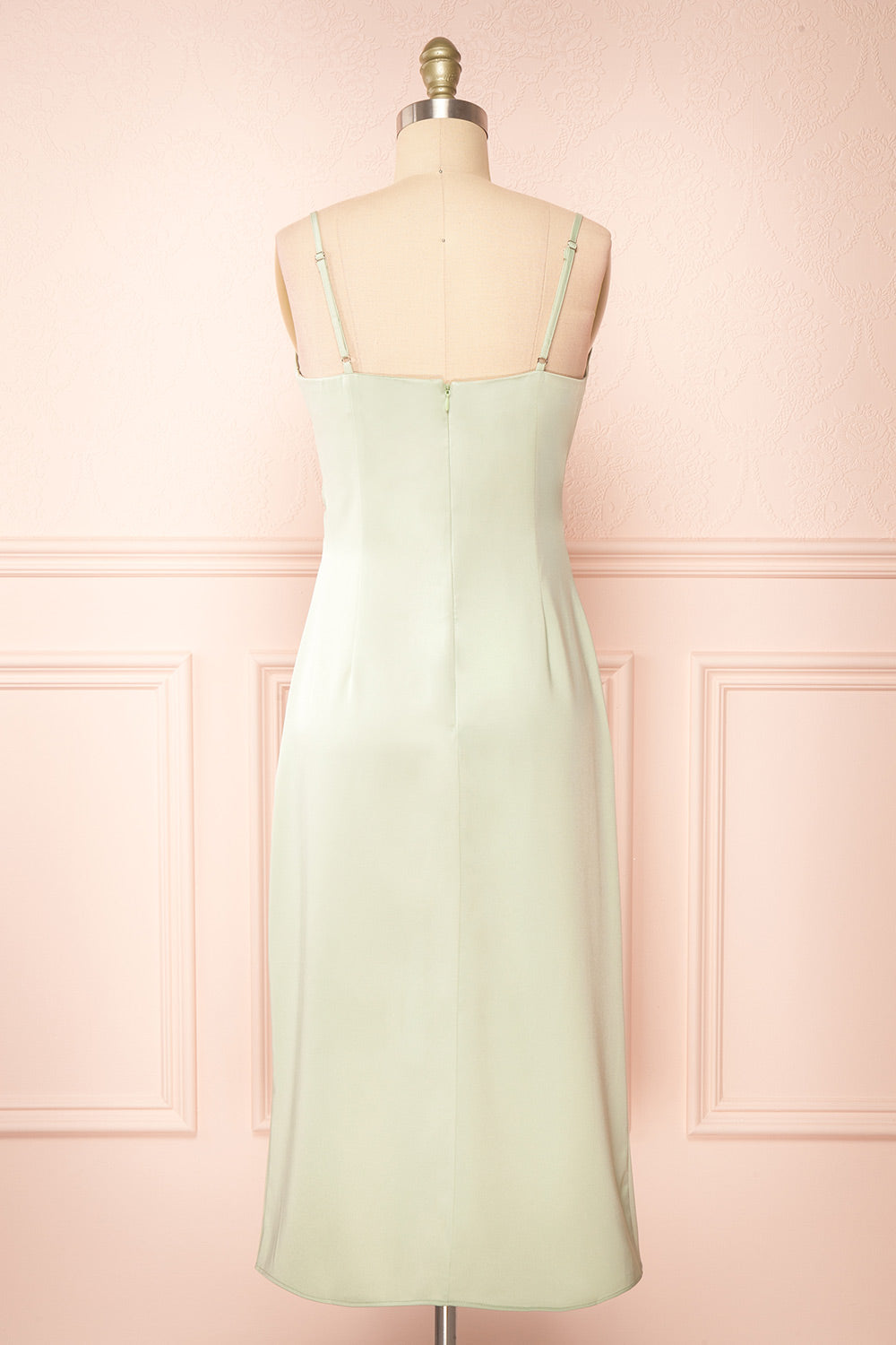 Chloe Sage | Cowl Neck Satin Midi Slip Dress