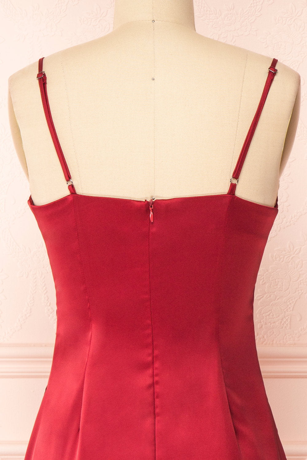 Chloe Burgundy | Cowl Neck Satin Slip Dress