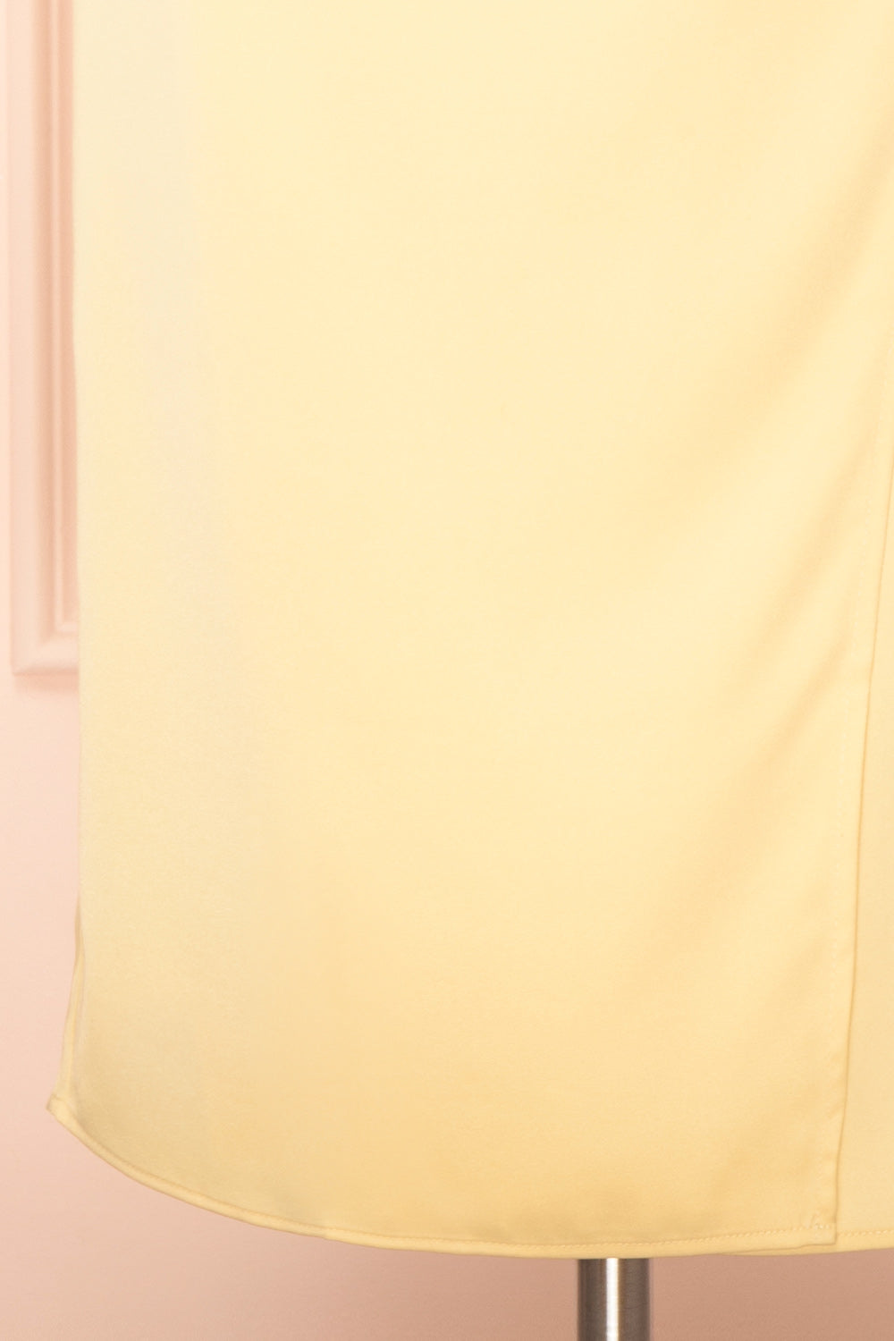Chloe Light Yellow | Cowl Neck Satin Midi Slip Dress