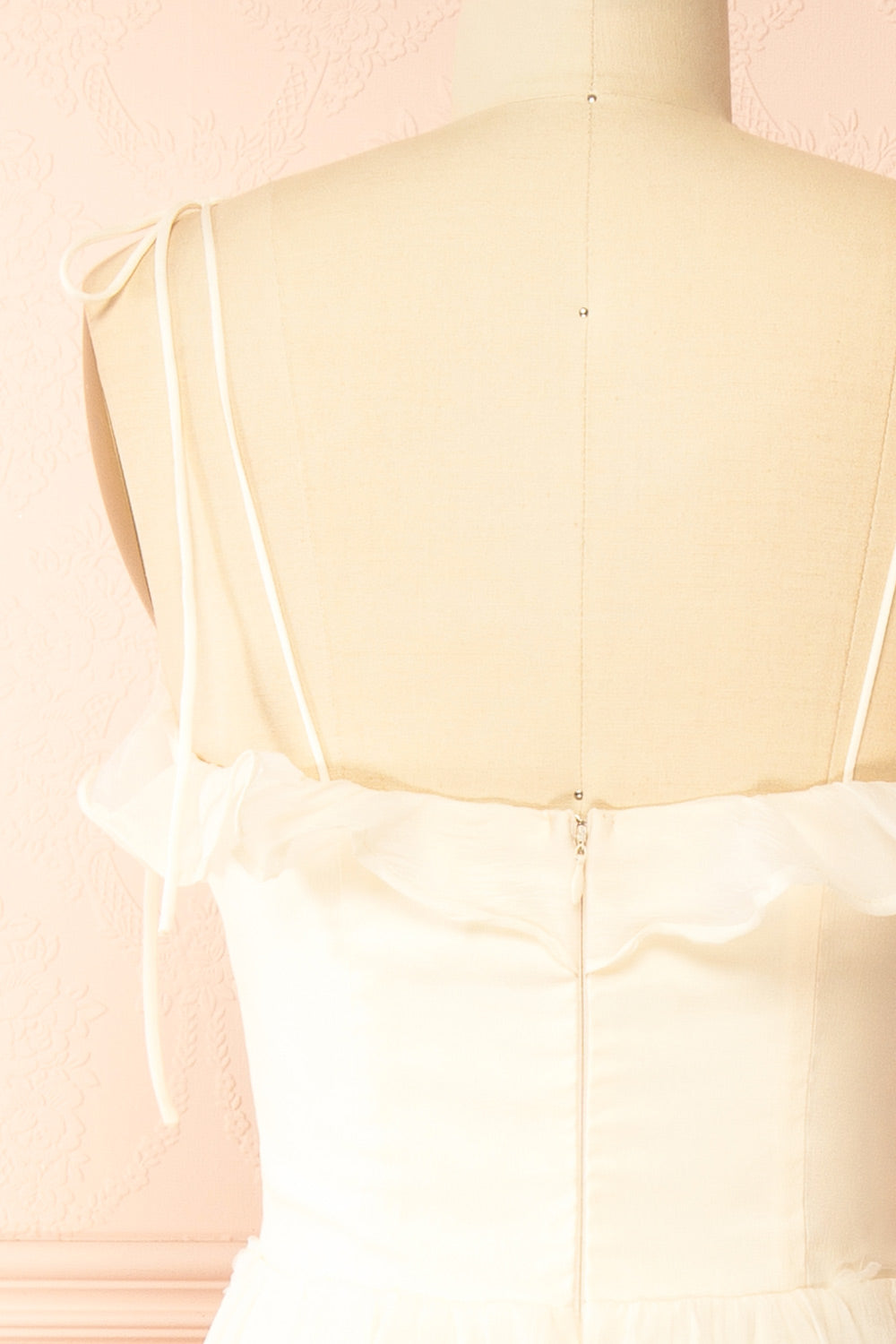 Claribel | Cream Midi Dress with Floral Embellishment