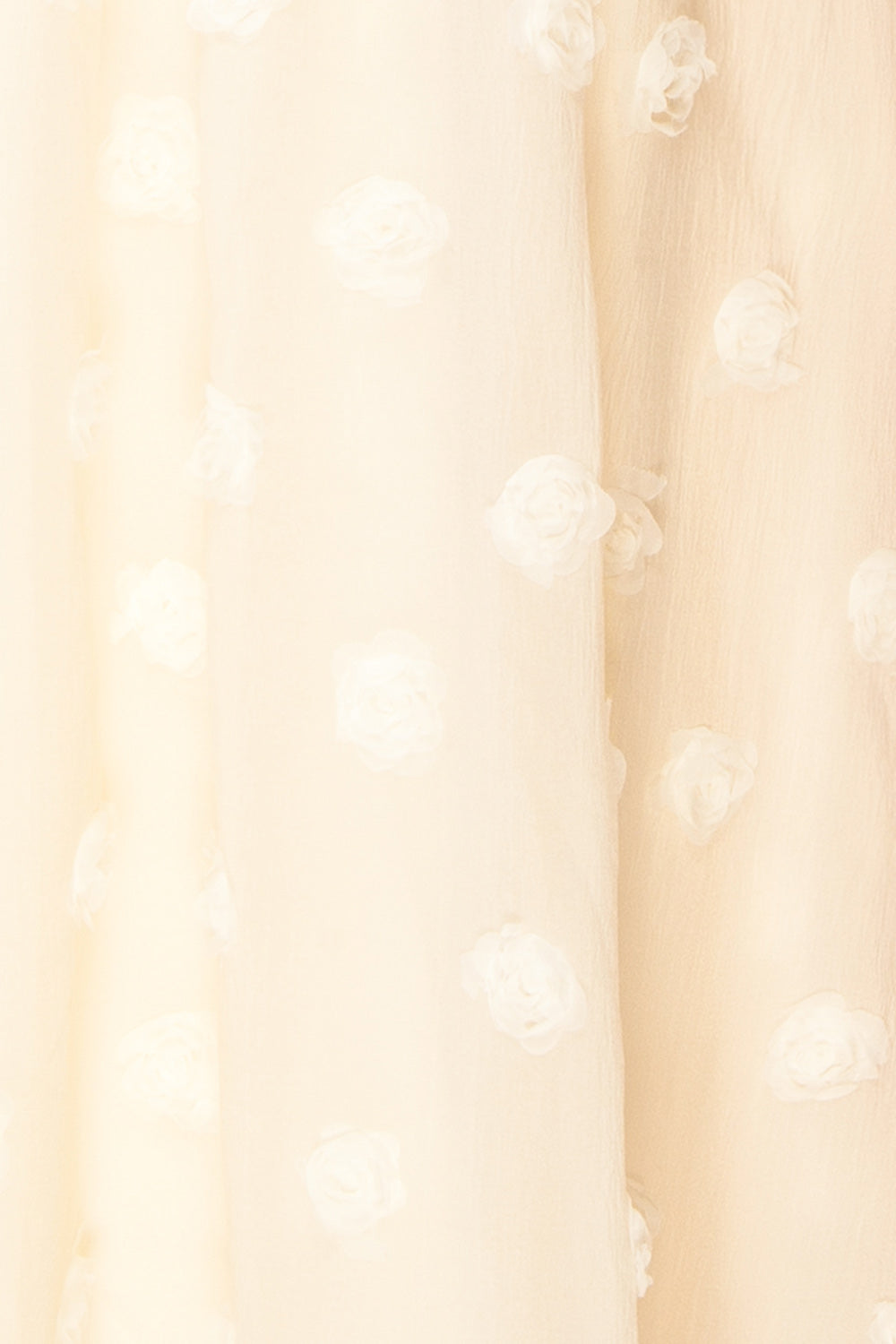 Claribel | Cream Midi Dress with Floral Embellishment