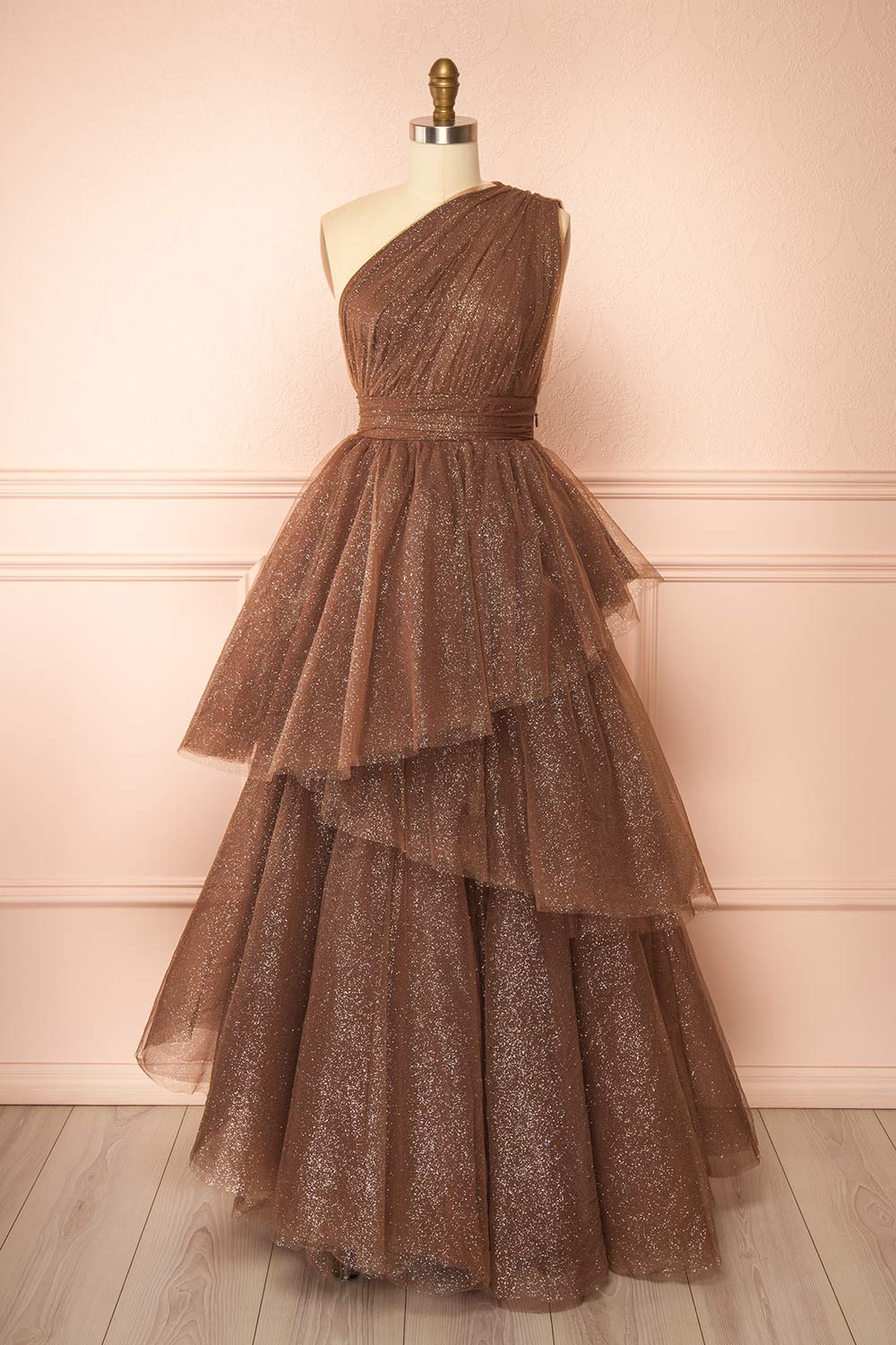Cody Brown | Maxi One Shoulder Dress with Glitters