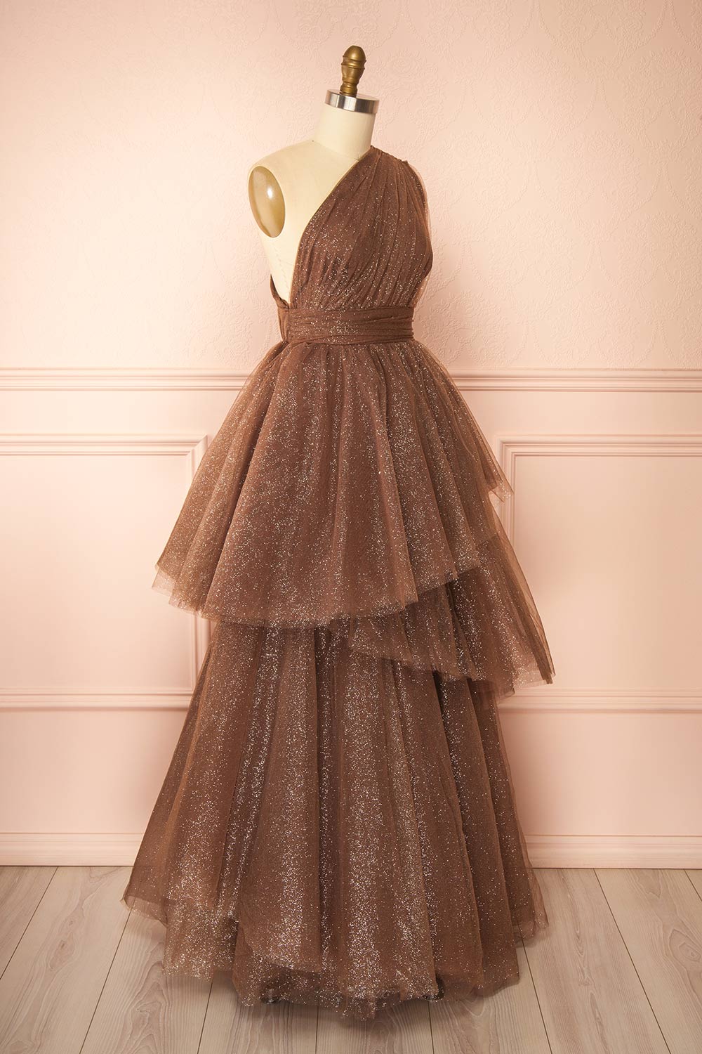 Cody Brown | Maxi One Shoulder Dress with Glitters