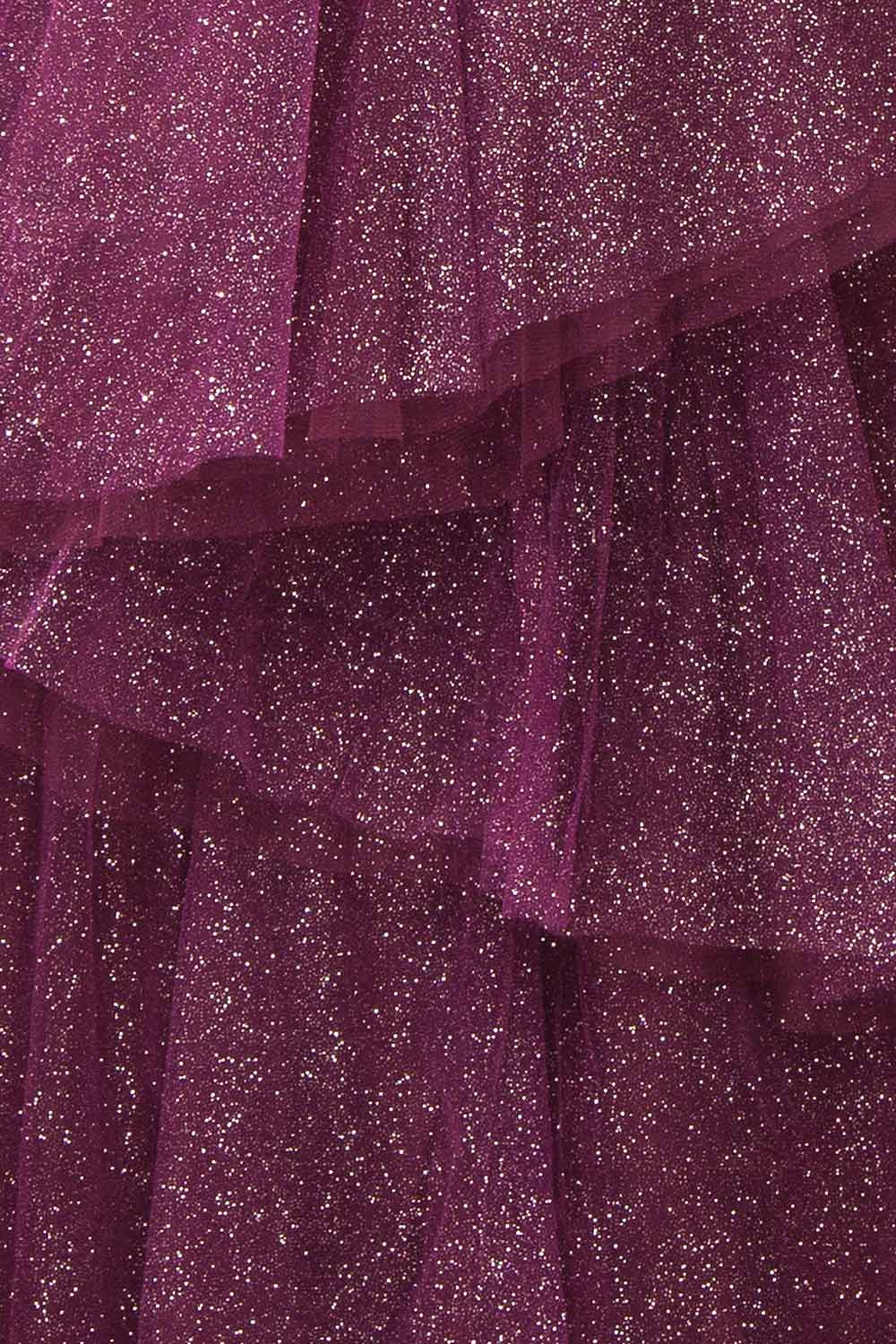 Cody Purple | Maxi One Shoulder Dress with Glitters