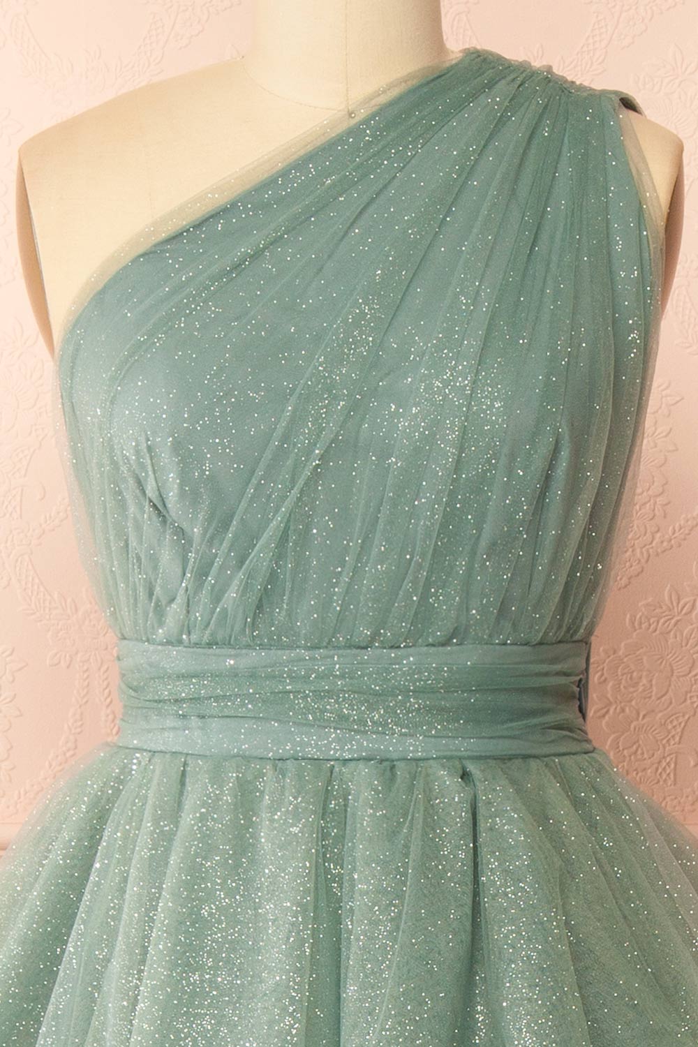 Cody Teal | Maxi One Shoulder Dress with Glitters