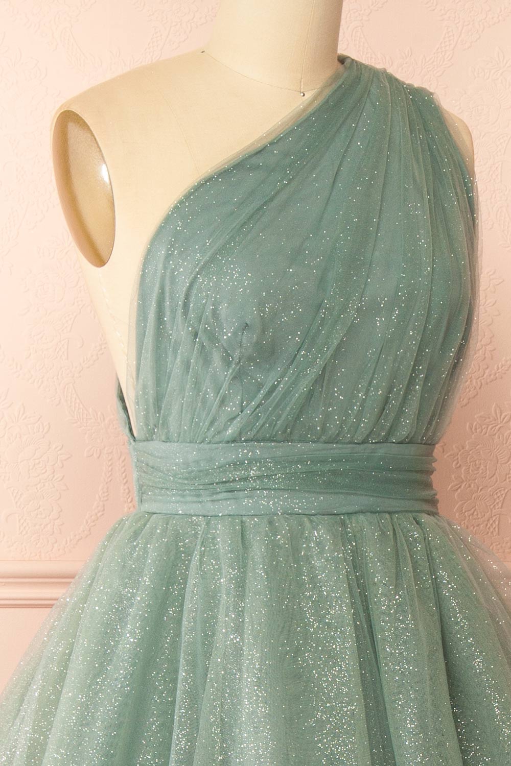 Cody Teal | Maxi One Shoulder Dress with Glitters